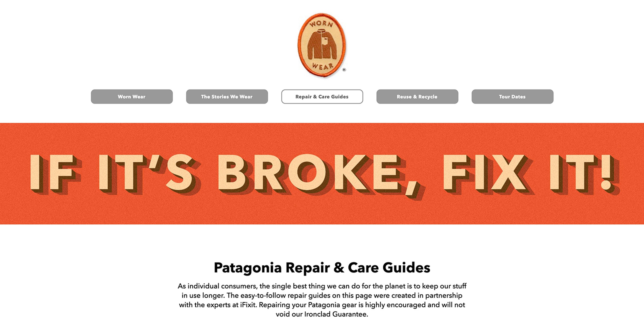 Patagonia Ironclad Guarantee