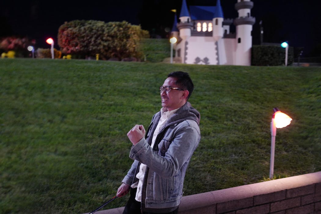 Francis getting his mini golf on at Golfland USA, Cupertino, California