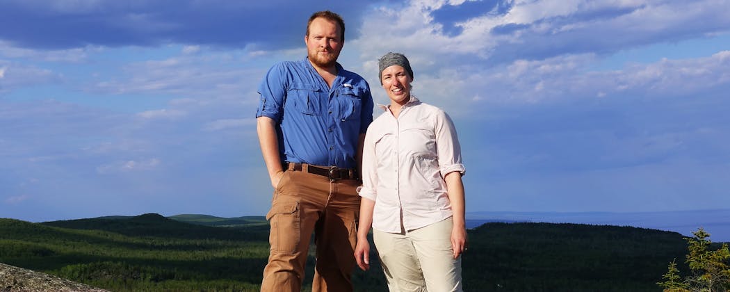 John & Heidi on Tofte Peak, North Shore of Lake Superior, Minnesota