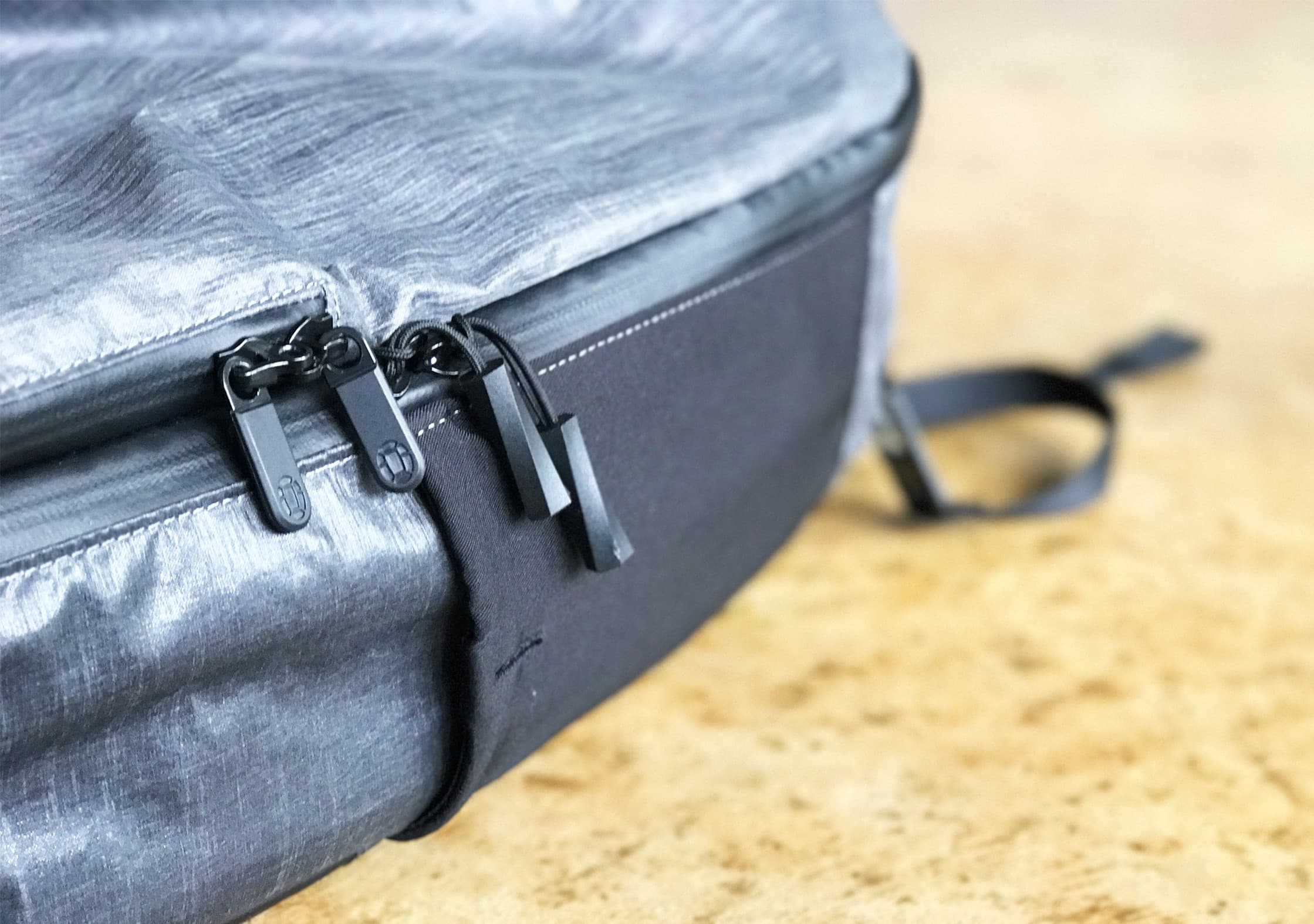 Lockable and water resistant YKK Zippers on the Tortuga Homebase Backpack