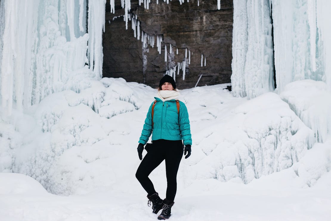 MEC Uplink Jacket in the Snow | Frances Beatty