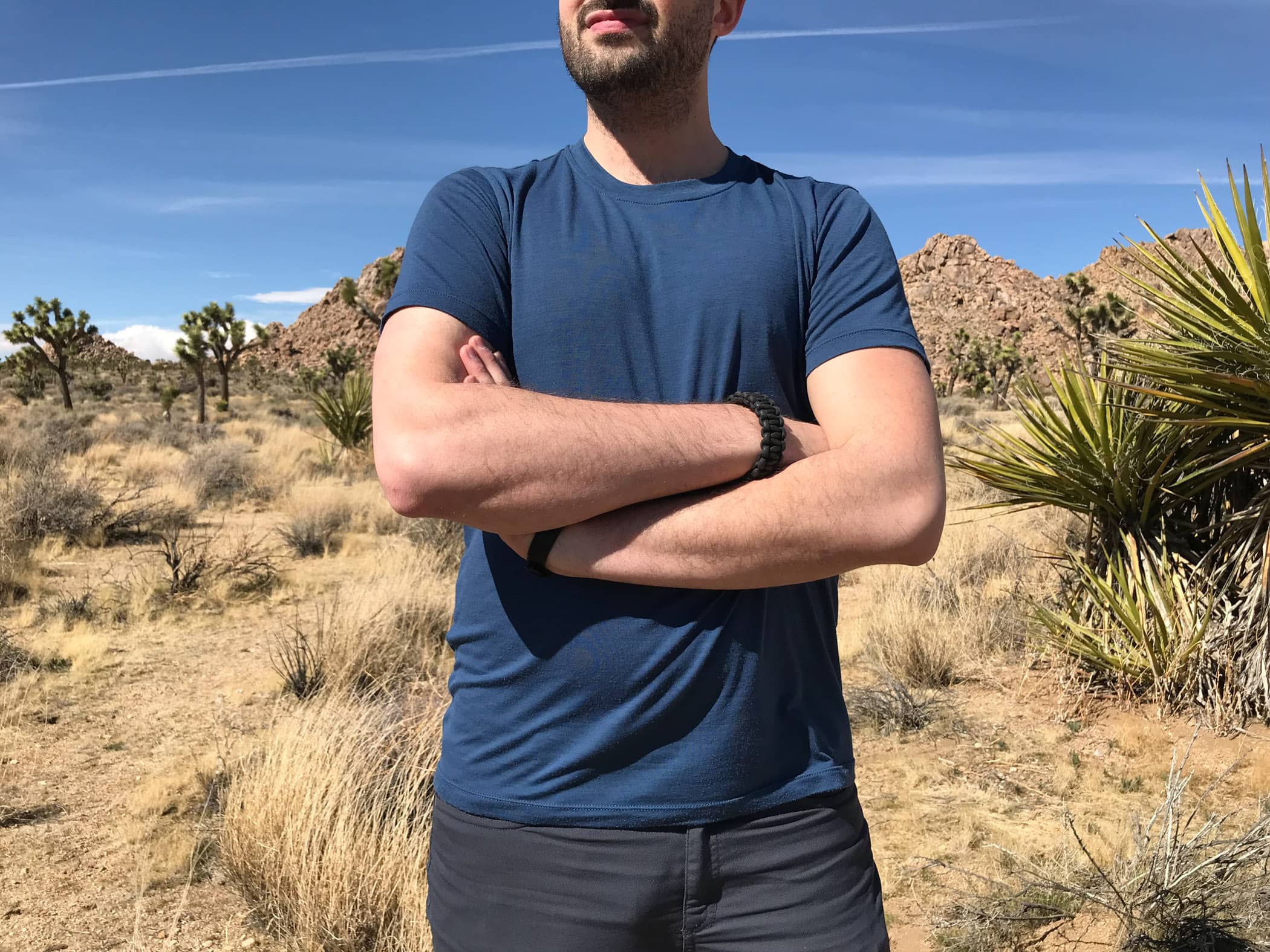 Outlier Runweight Merino-Sea Blue T-shirt in Joshua Tree