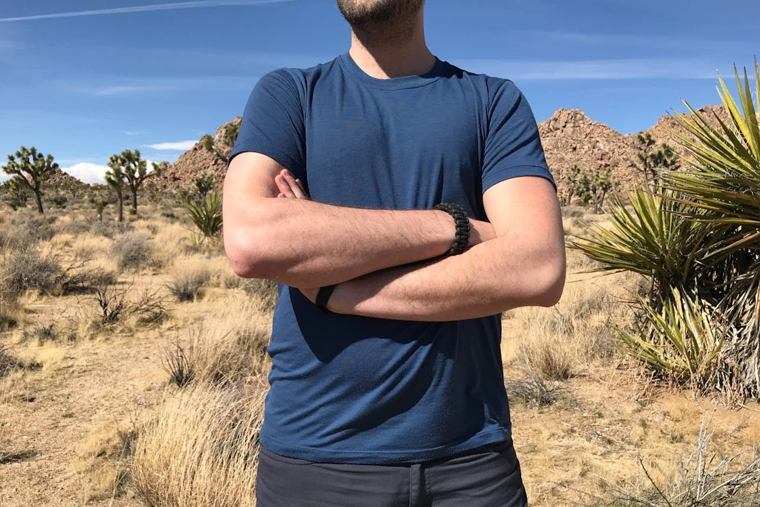 Outlier Runweight Merino-Sea Blue T-shirt in Joshua Tree