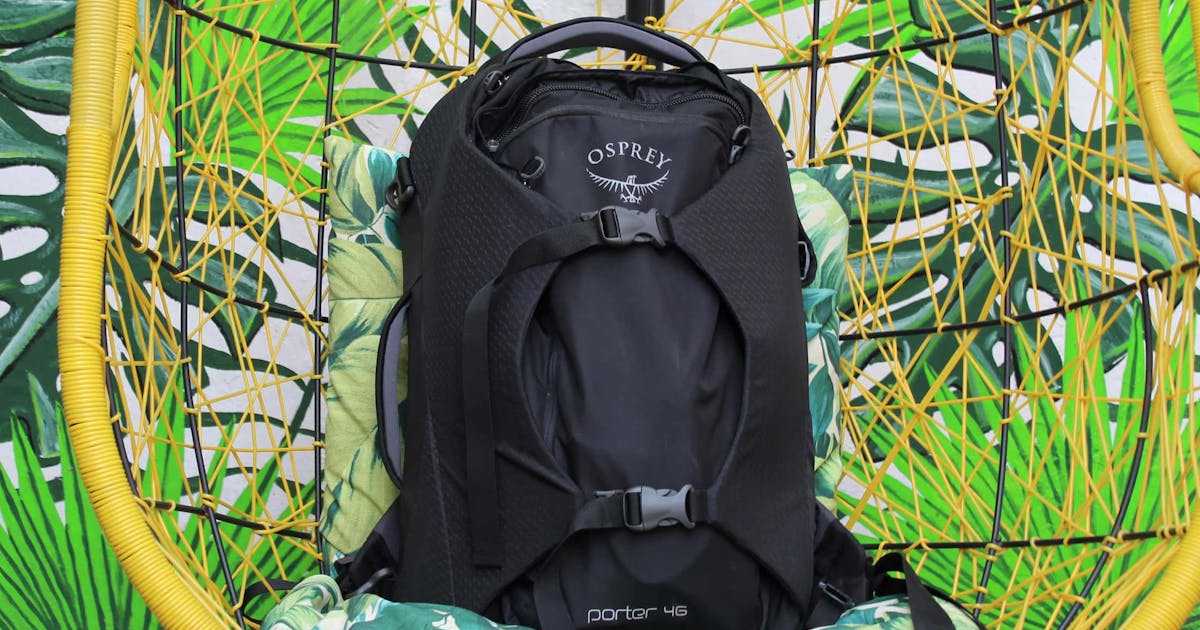 osprey porter travel backpack bag black 46-liter