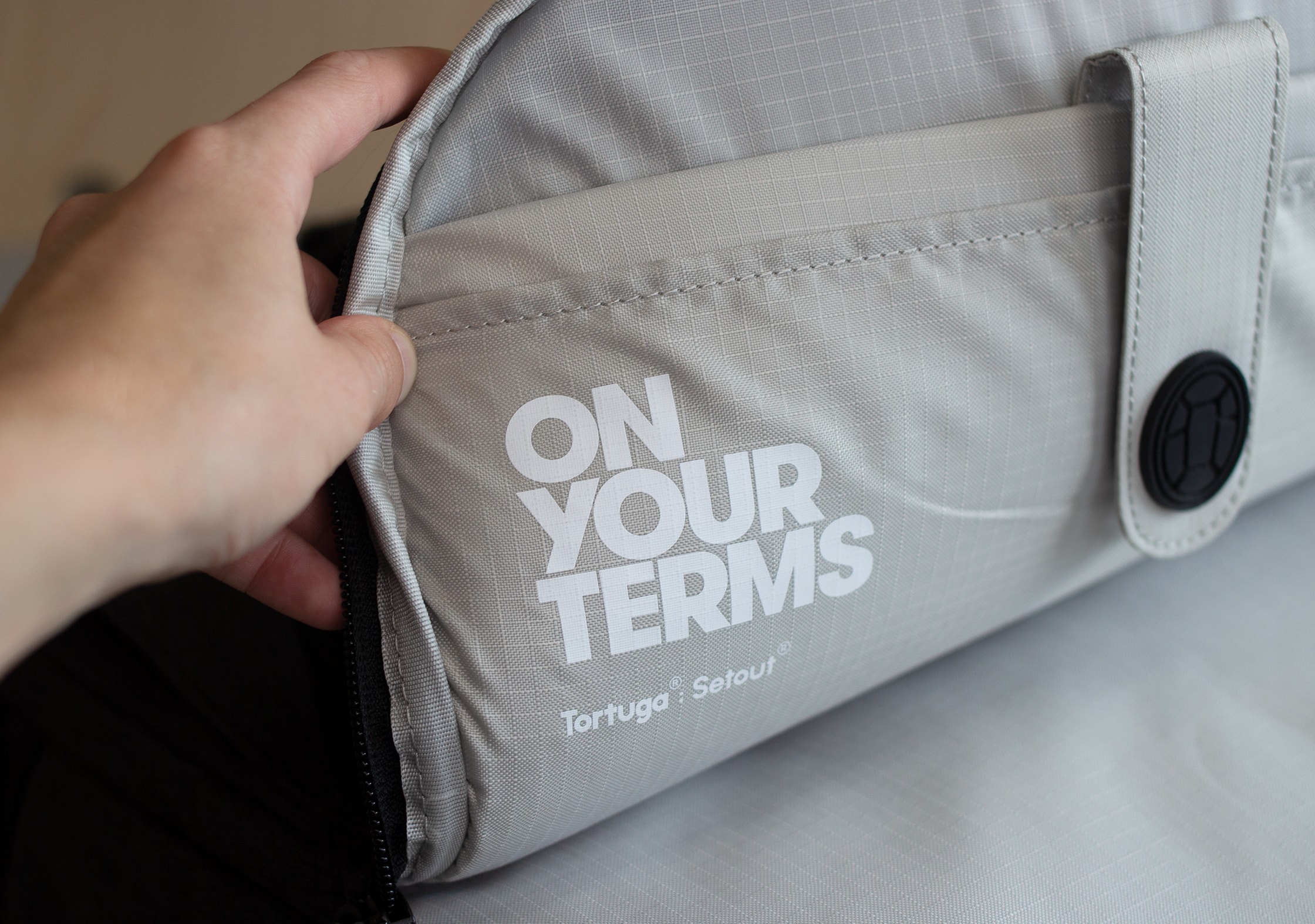 Tortuga Setout Divide Backpack "On Your Terms" Branding