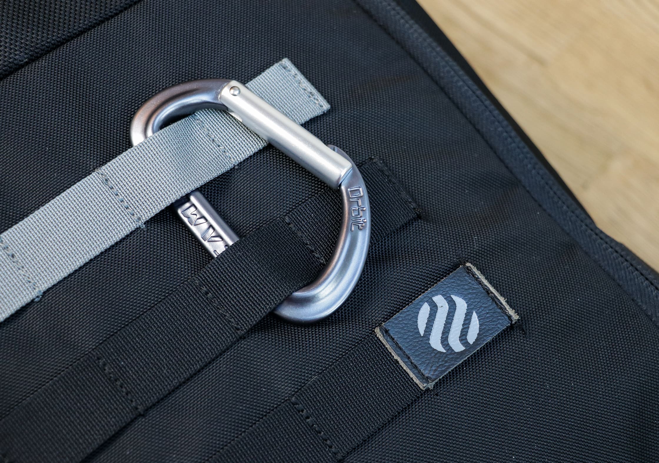 Carabiner Clip On The Front Molle Of The Heimplanet Monolith Weekender