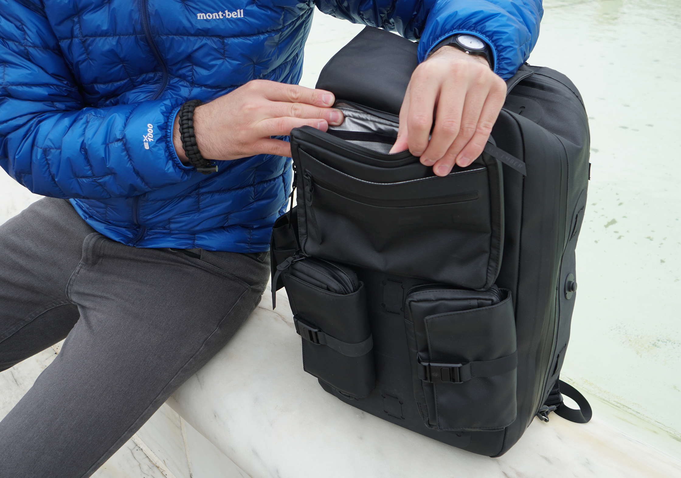 Black Ember Citadel Modular Backpack In Use