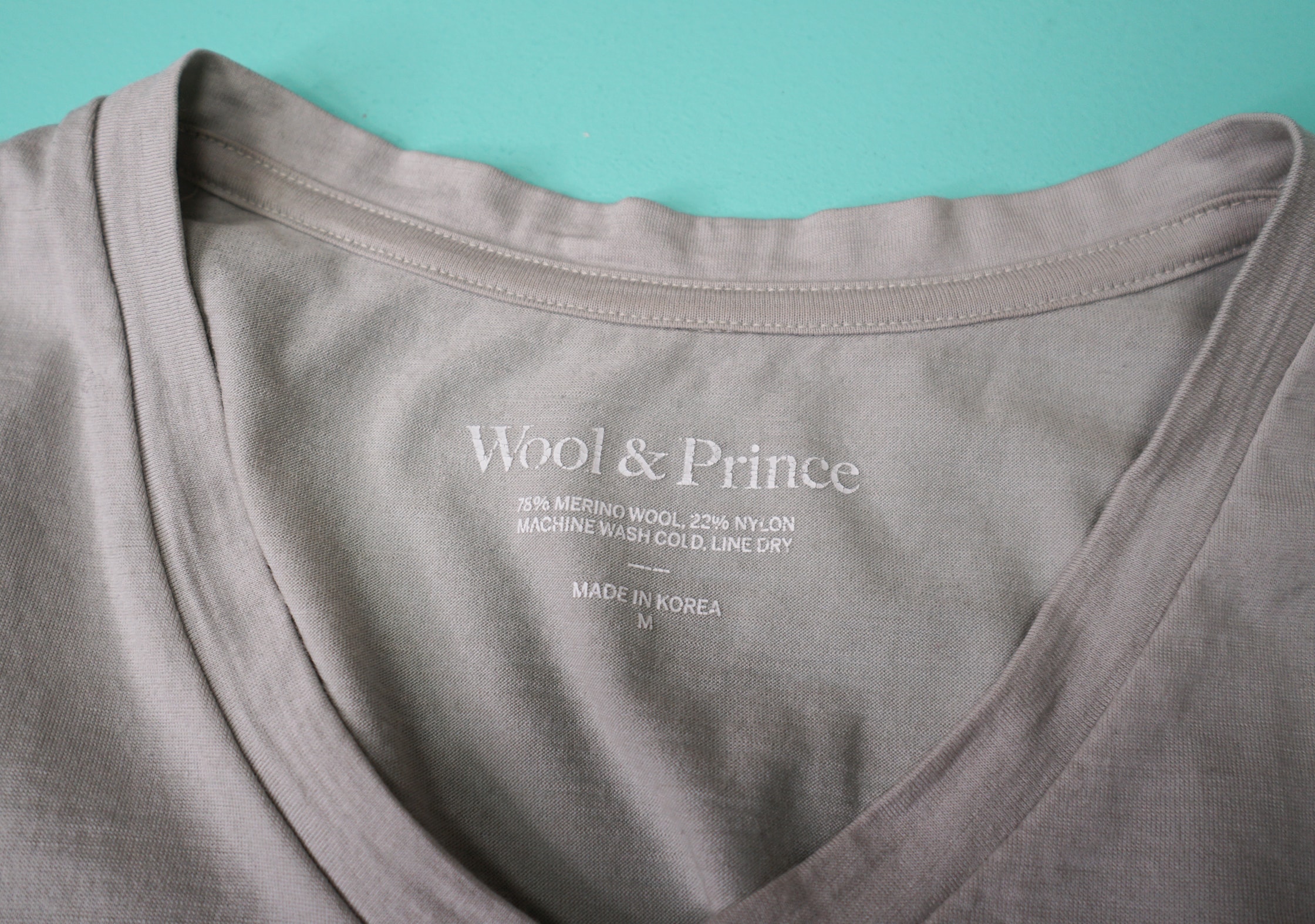 Wool & Prince V-Neck Tee Neck Line