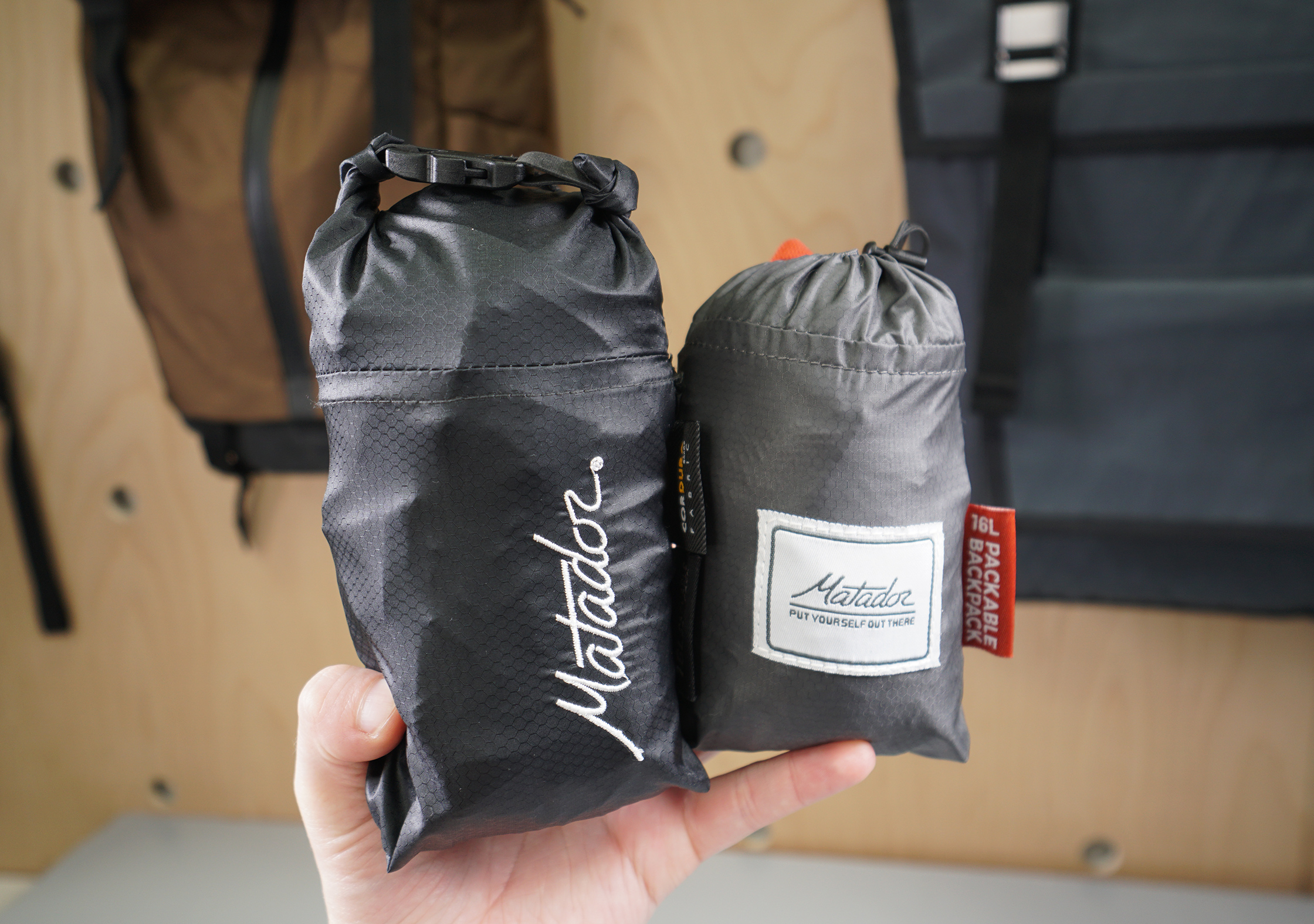 Matador Freefly16 Daypack   (Left) Compared To The Matador Daylite16 (Right)