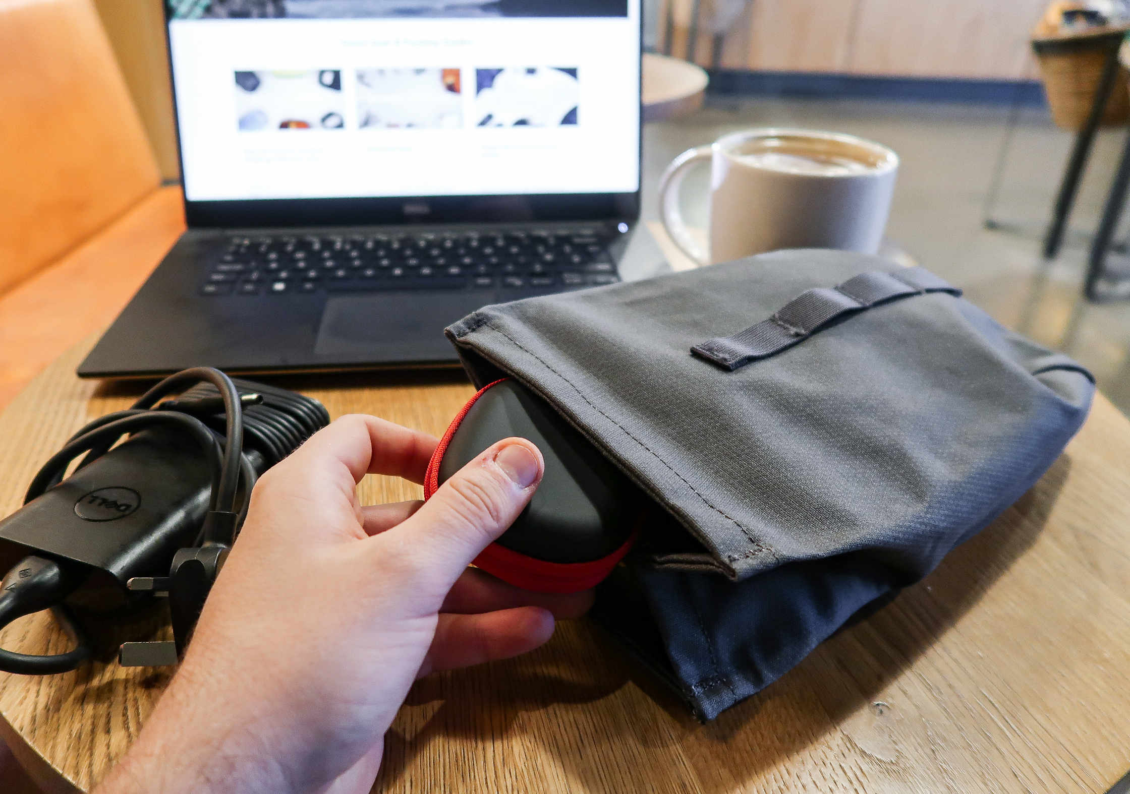 Millican Smith Utility Pouch At A Coffee House In The South Of England