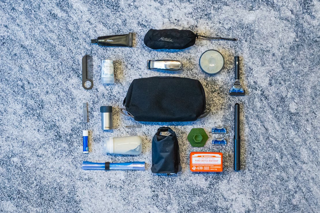 Convenience Kits International Men's Premium 15 Piece Travel Kit in Reusable Toiletry Zippered Bag, TSA Compliant, Featuring Men's Essentials, Blue