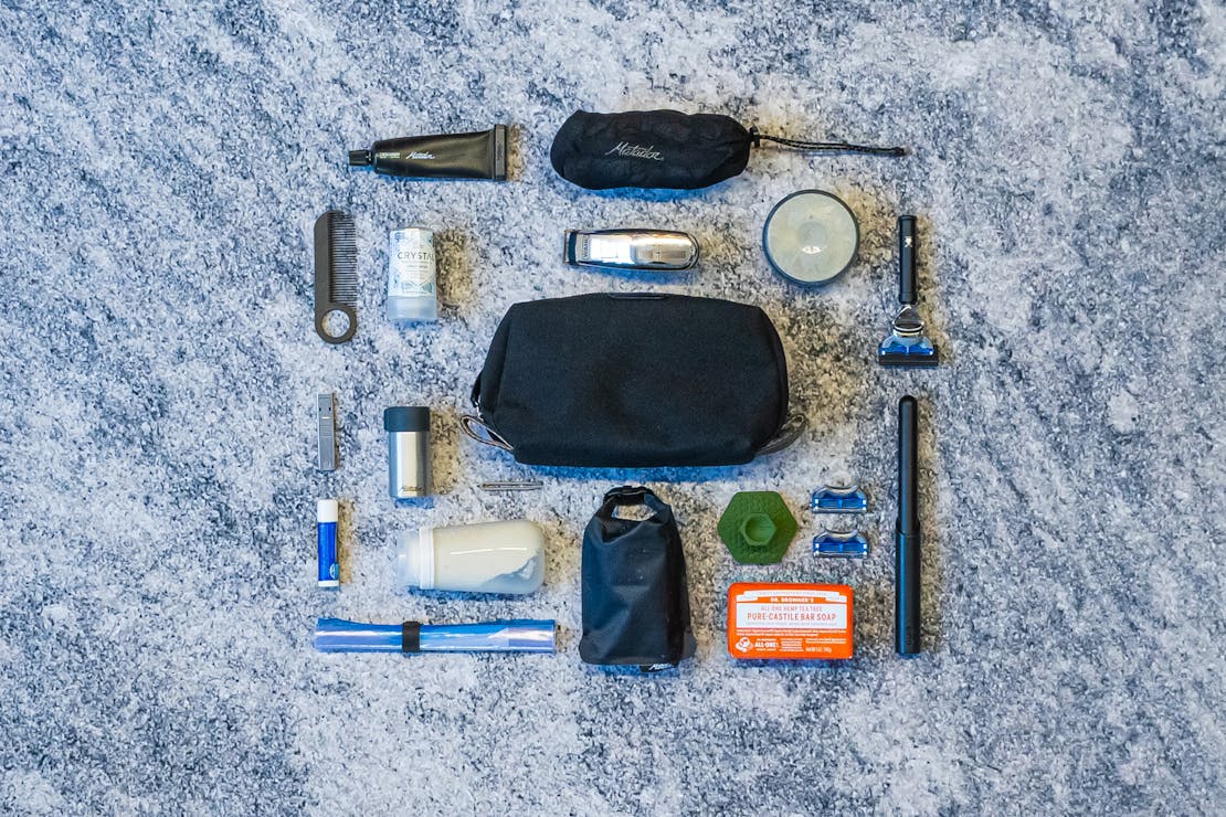 Digital Nomad Packing List Mens Toiletries Flatlay