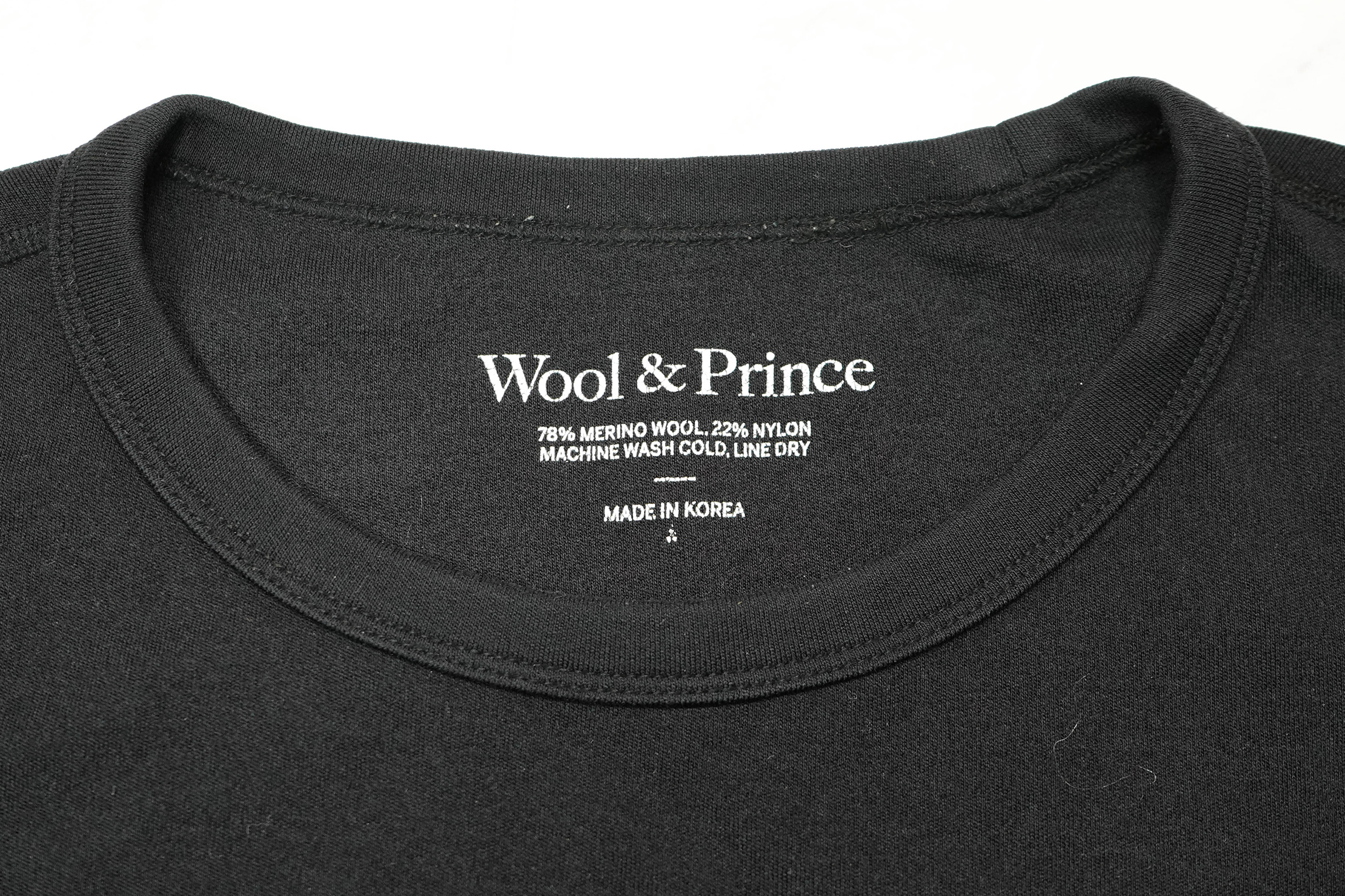 Wool & Prince Heavy Crew Neck Tag