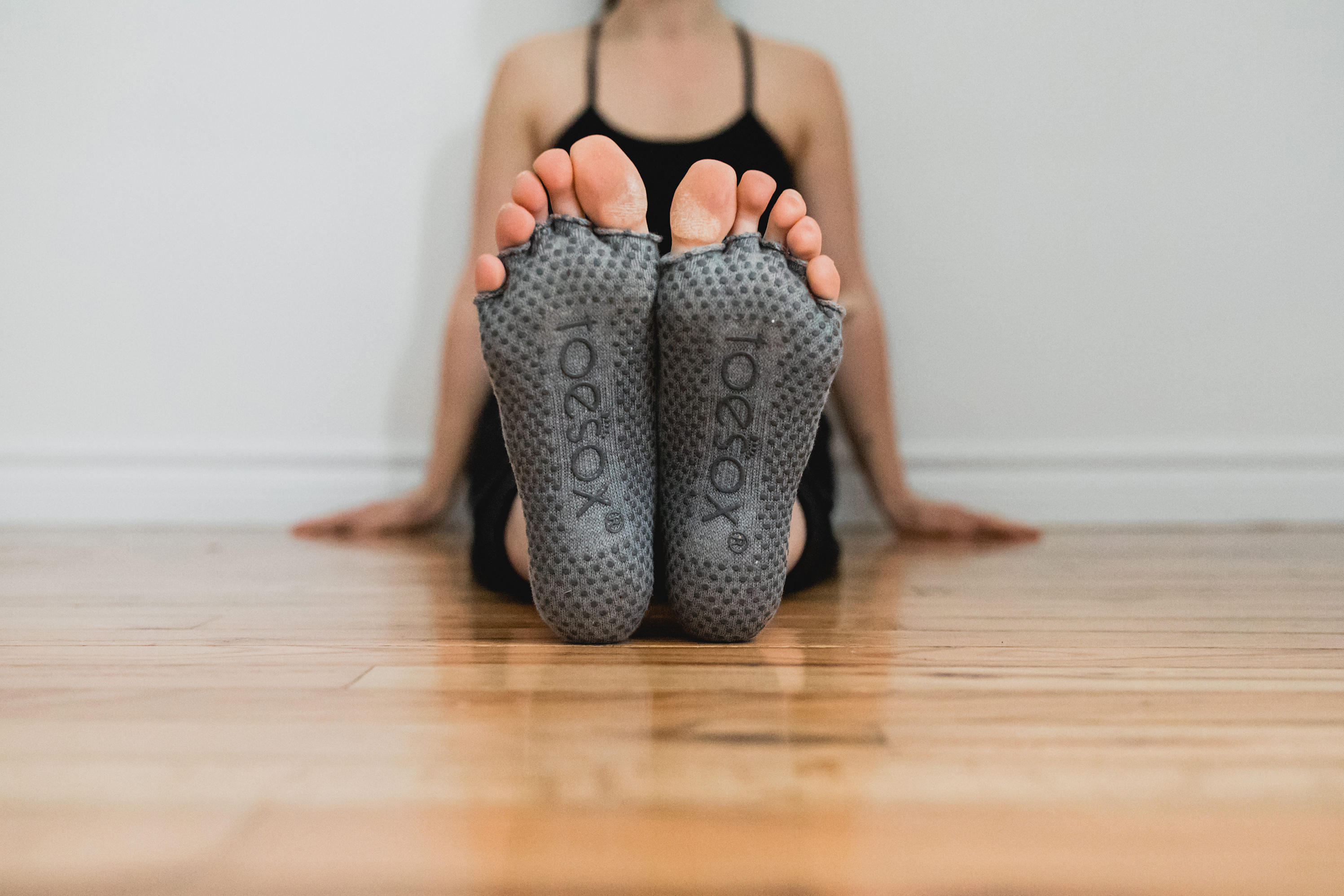 Bella Half Toe Grip Socks let your toes be free during yoga