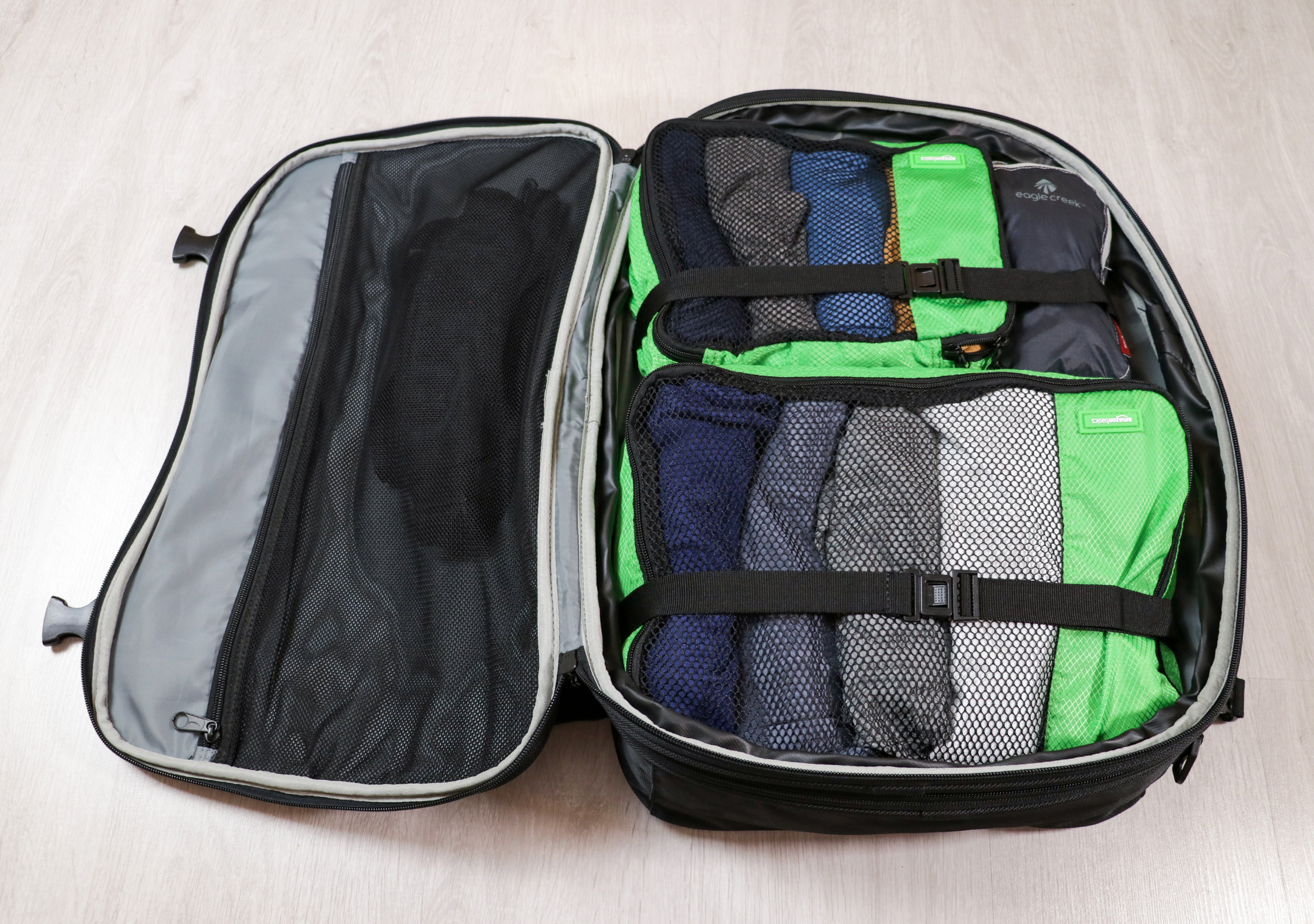 Travel backpack clamshell sale