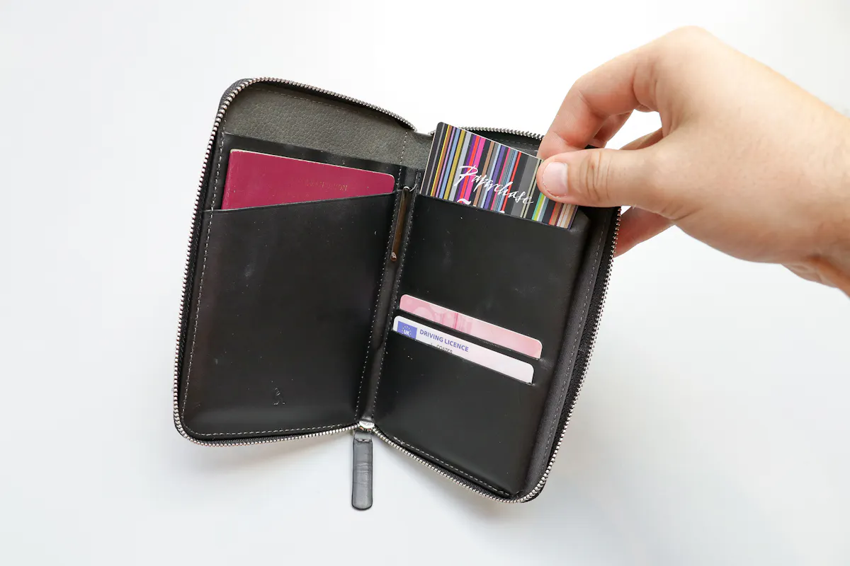 Bellroy Travel Folio - Second Edition, Black Leather, RFID Protected