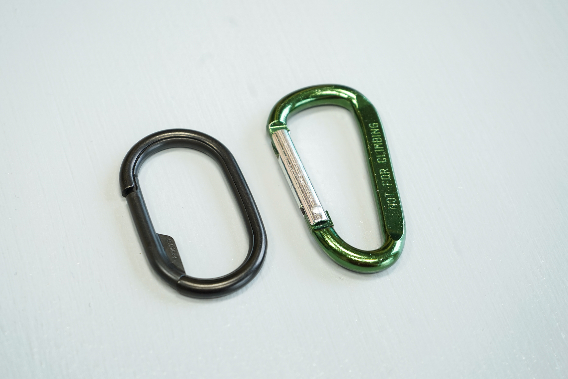 Orbitkey Clip Compared To A Standard Carabiner