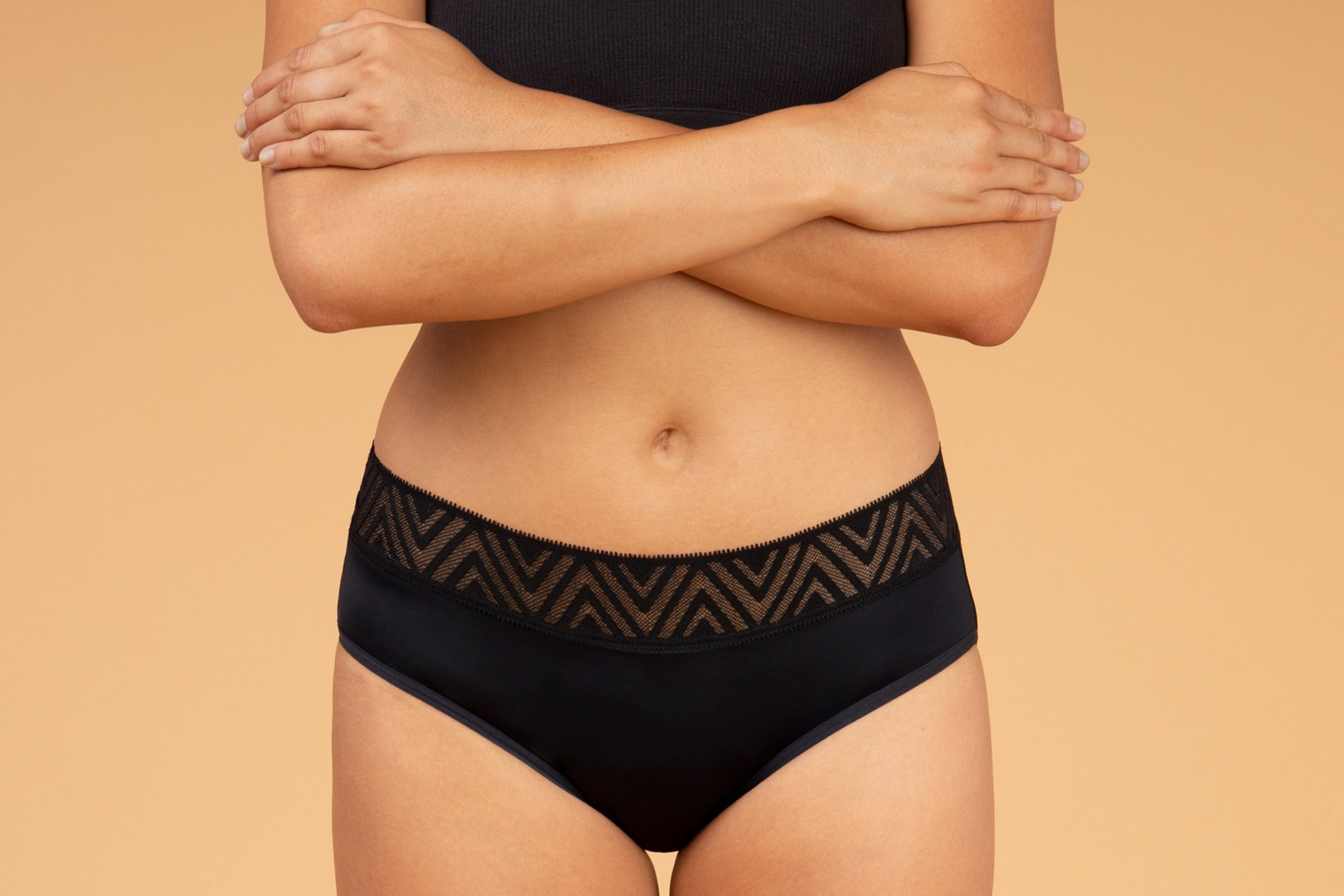 Thinx Period Proof Hiphugger Black - XXS (New Geo Lace)