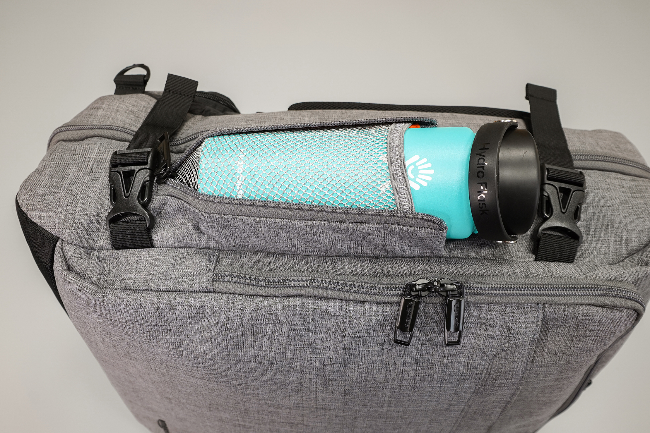 AmazonBasics Slim Travel Backpack Weekender Water Bottle Pocket