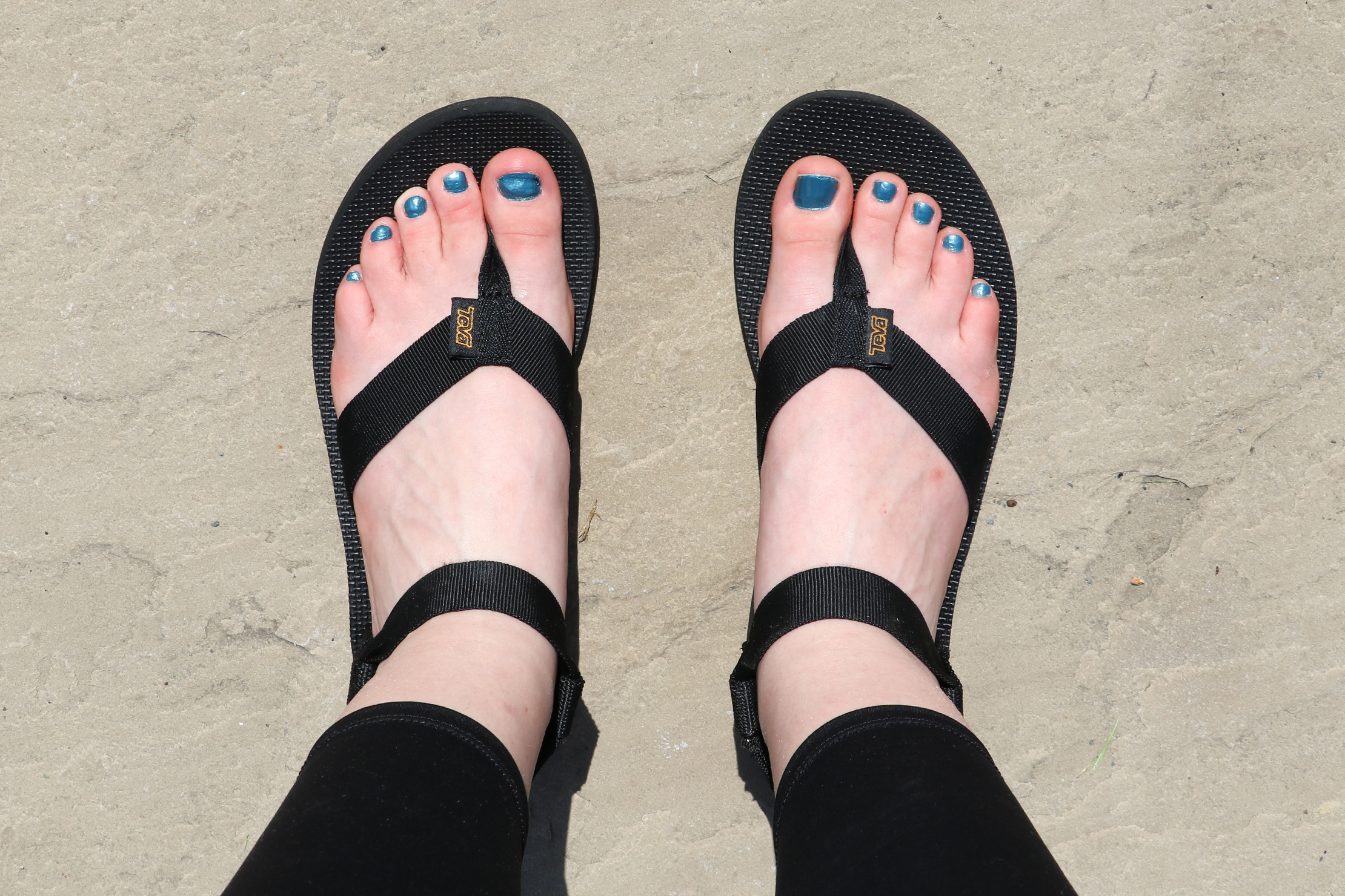 teva sandals on feet