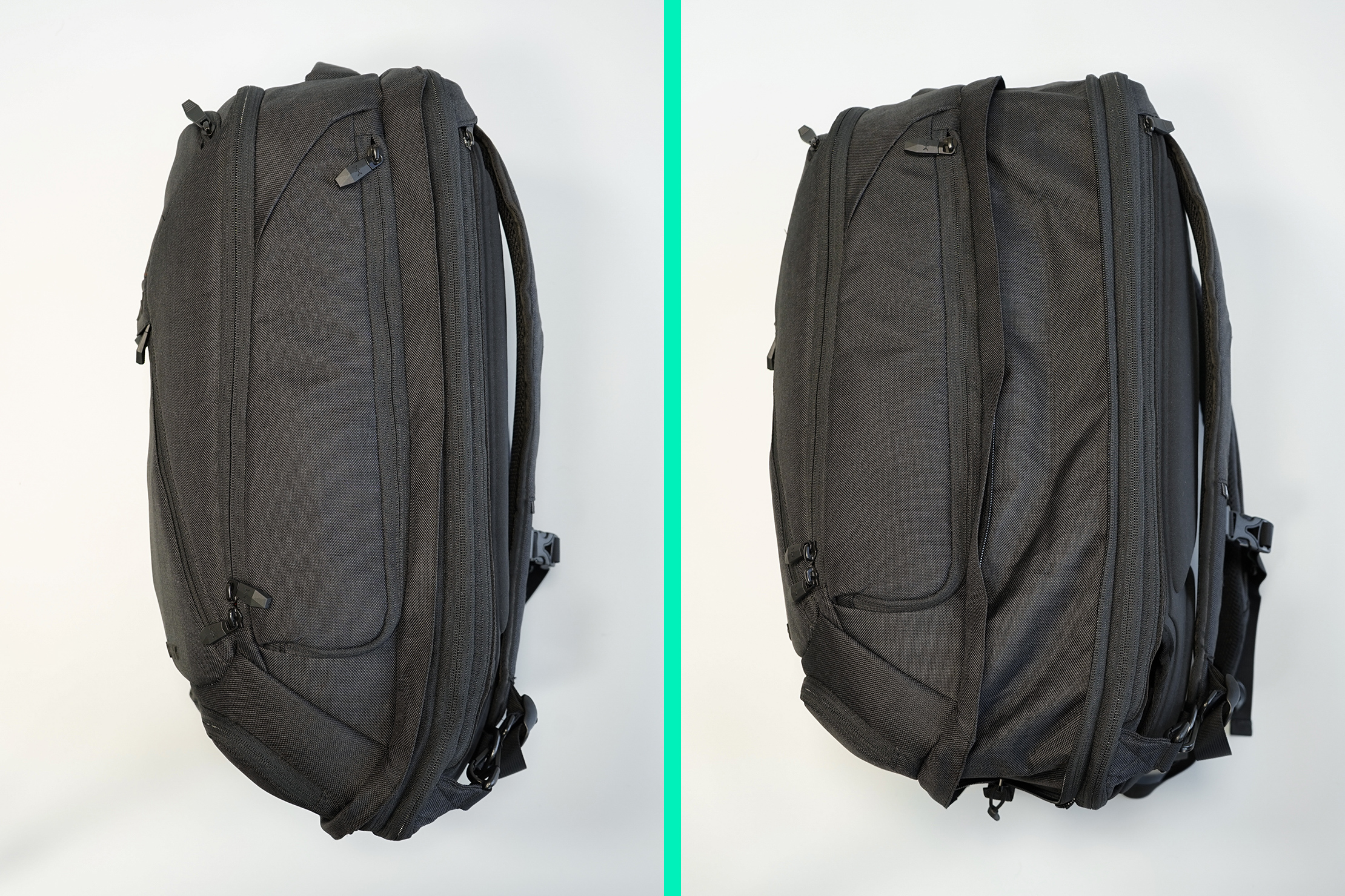 Knack Large Expandable Pack Compressed (Left) Expanded (Right)