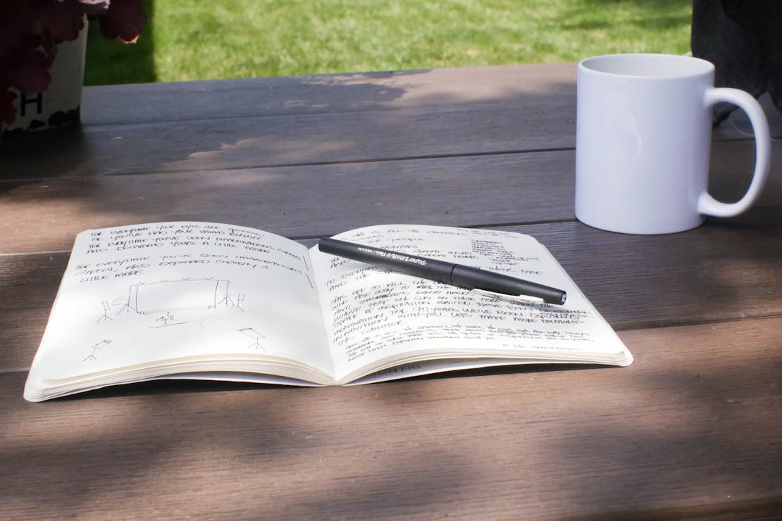 Baron Fig Vanguard Softcover Notebook In Use