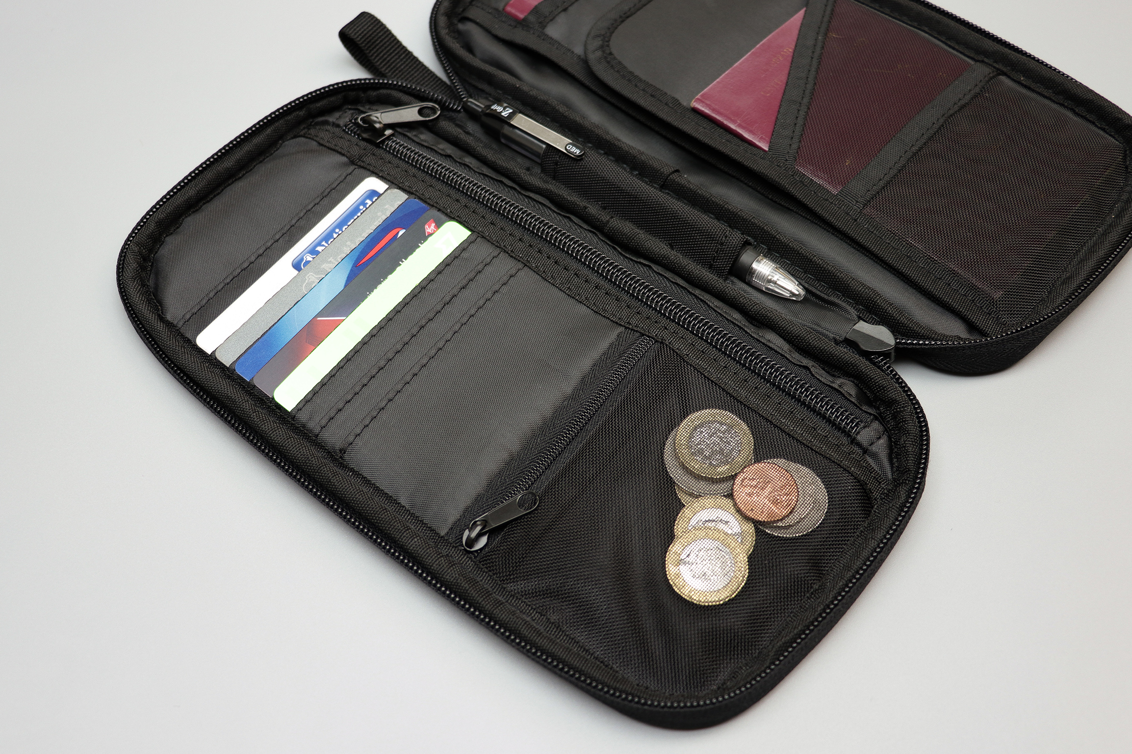 AmazonBasics RFID Travel Passport Wallet Coin Pocket