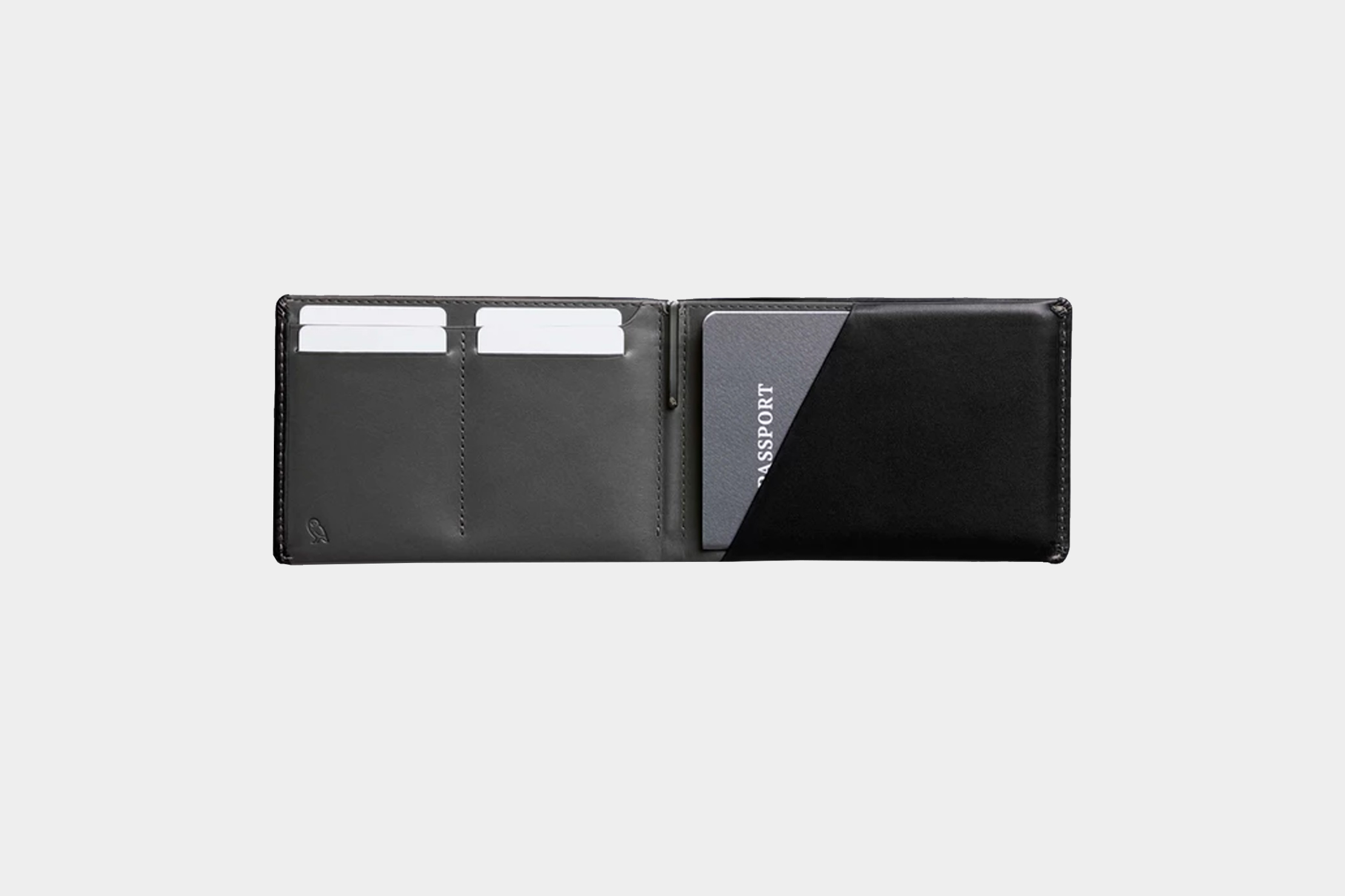 Bellroy Leather Travel Wallet Navy Passport Holder, RFID Protected, Travel Document Organizer, Travel Pen 