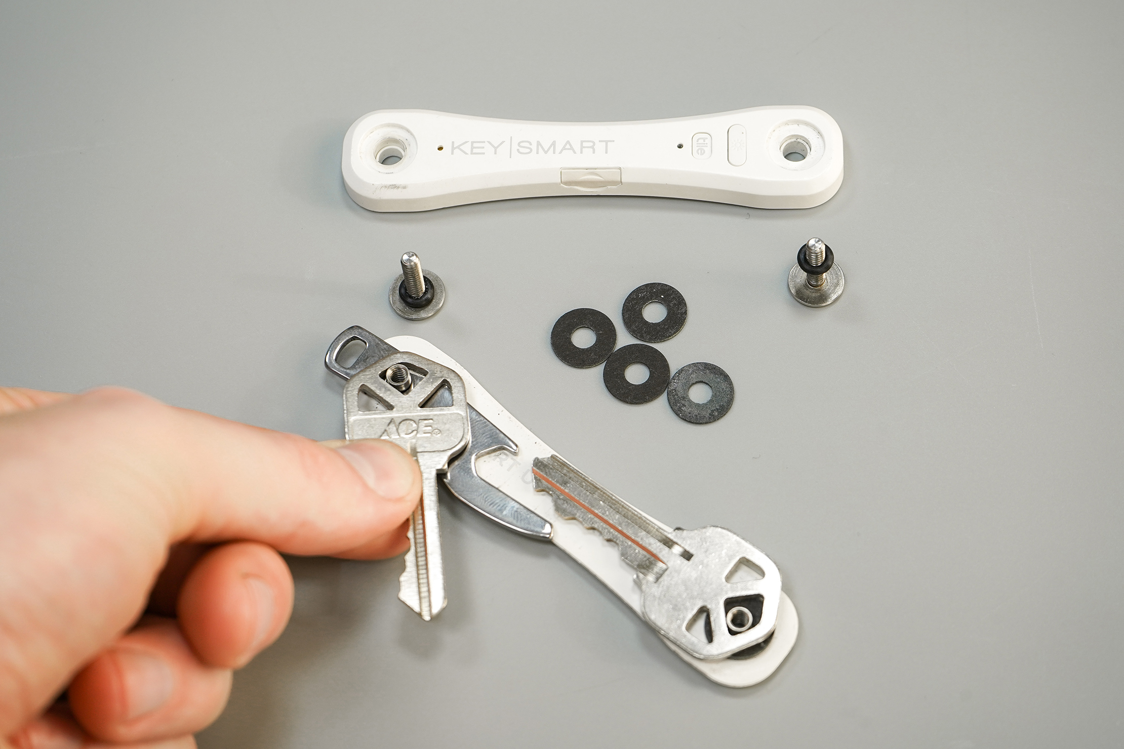 KeySmart Key Organizer Pro Attaching Keys