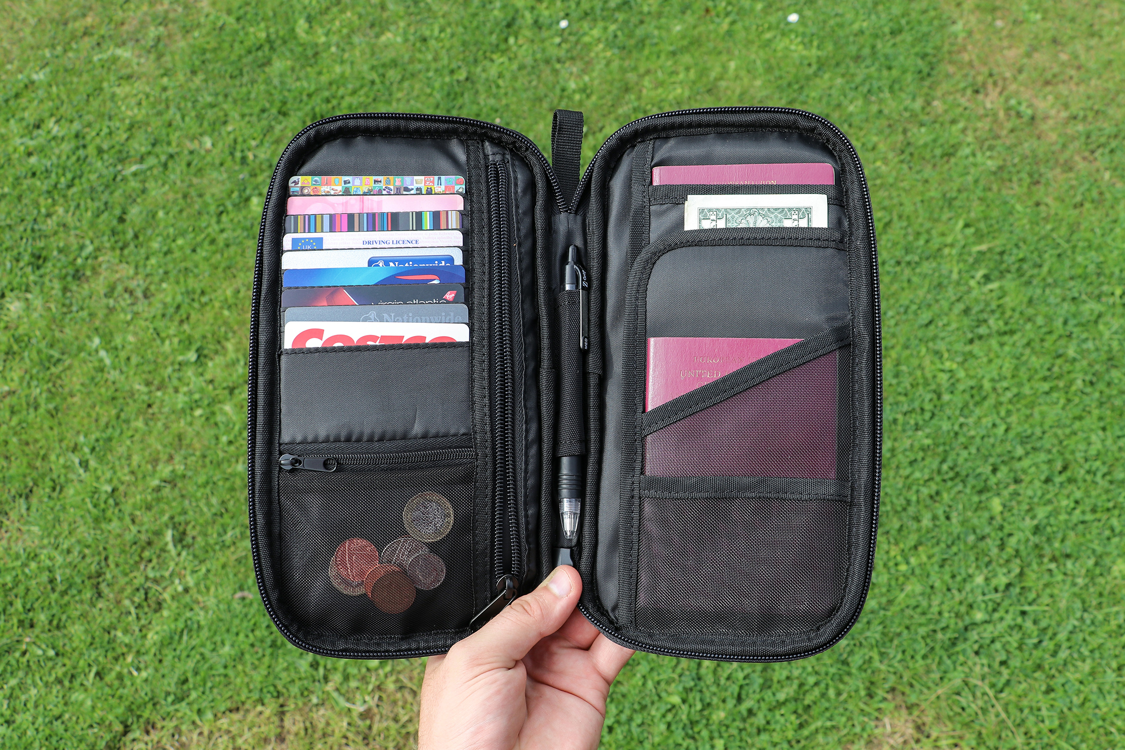 Black Travel Wallet - Passport Wallet For Traveling