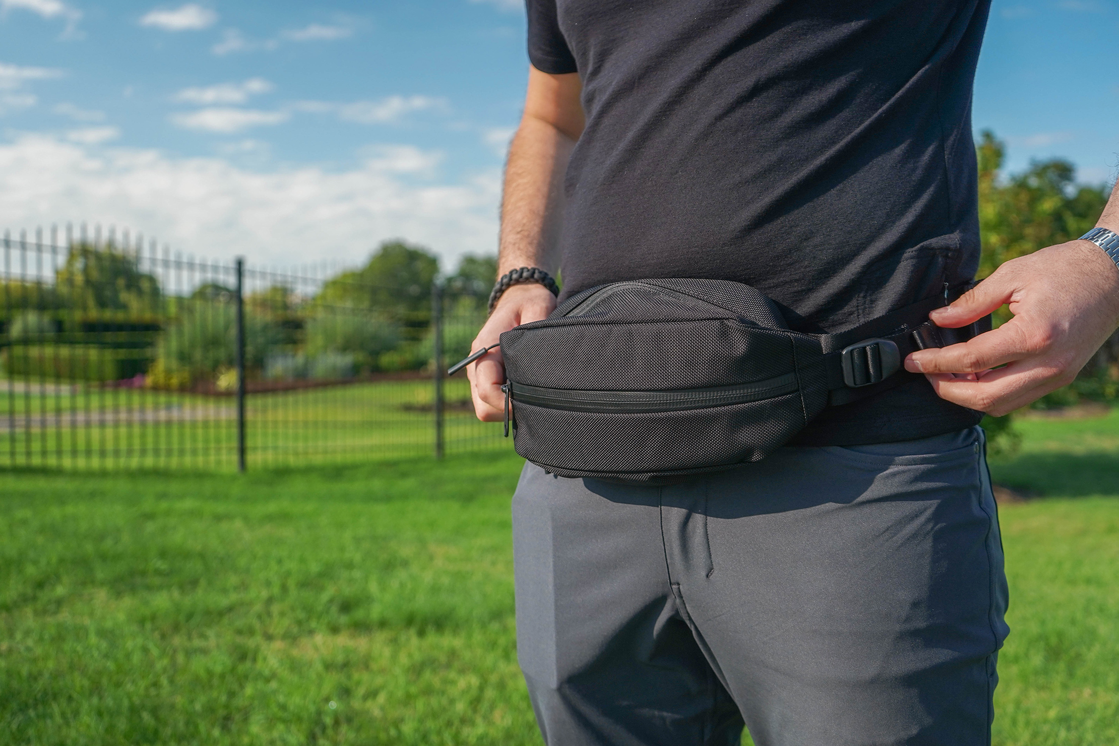 Aer City Sling Worn As A Waist Pack