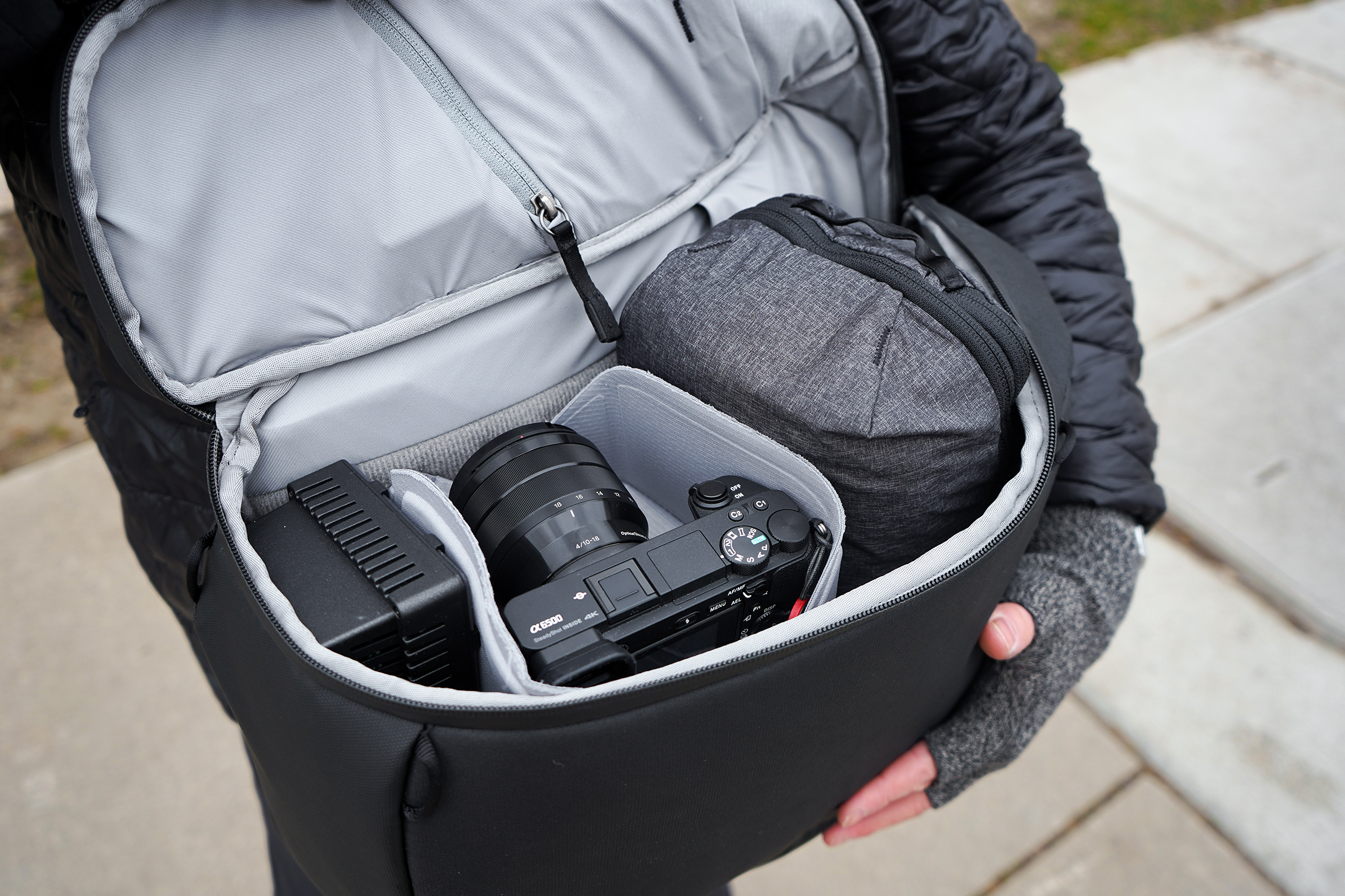 side access backpack