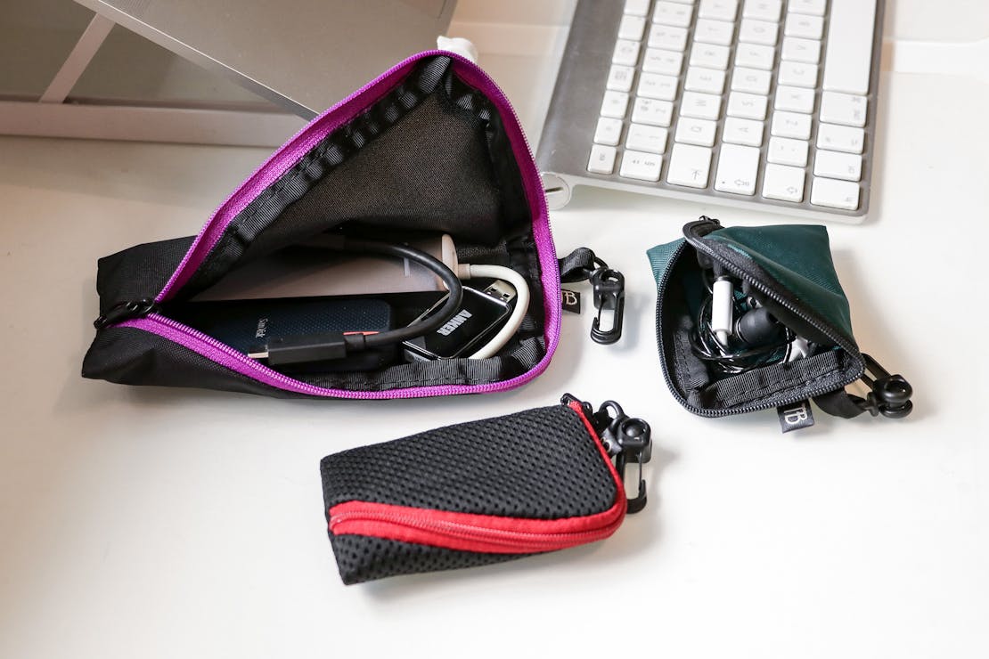 Tom Bihn Ghost Whale Pouches On A Desk