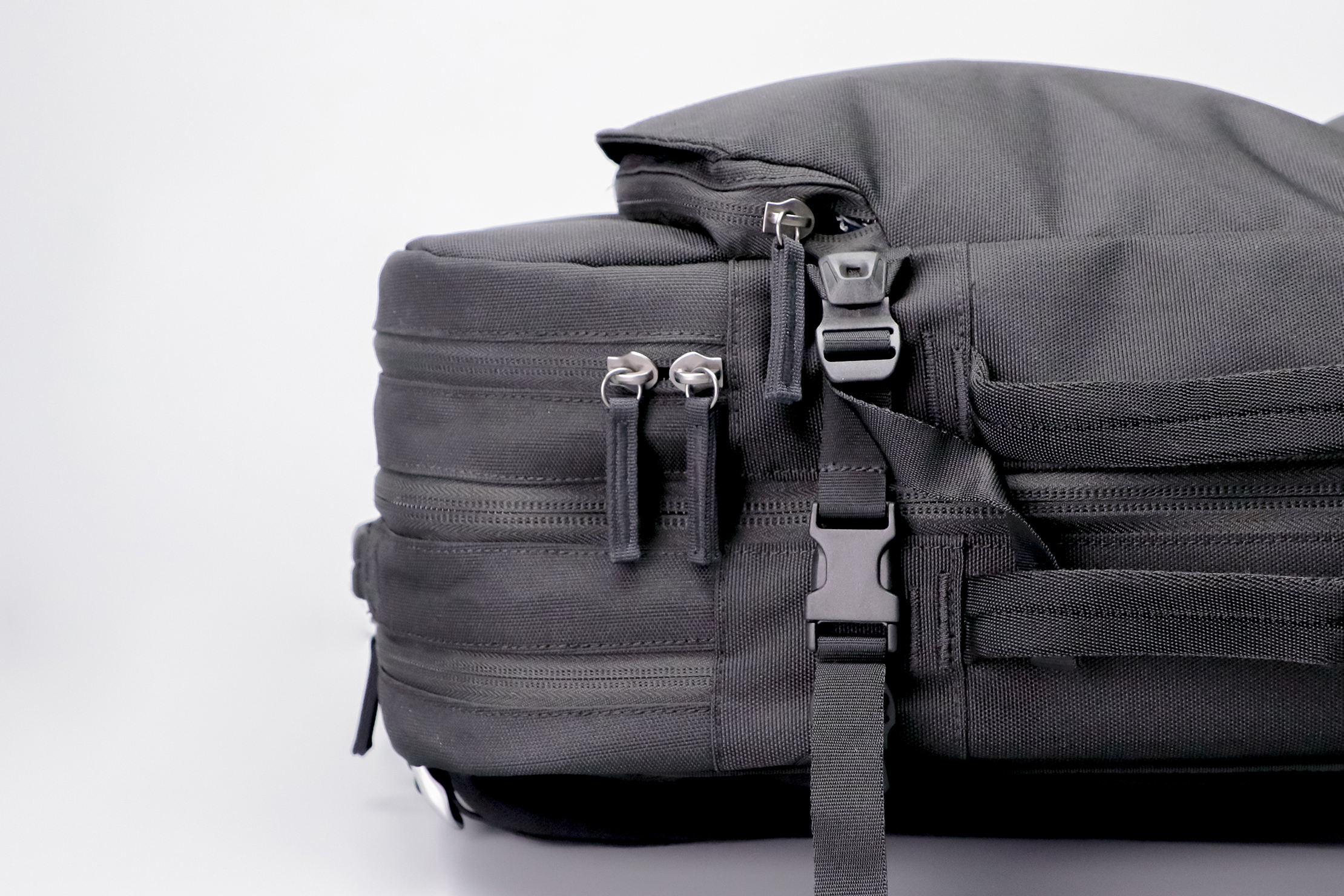 Pakt Travel Backpack Zippers and Clips
