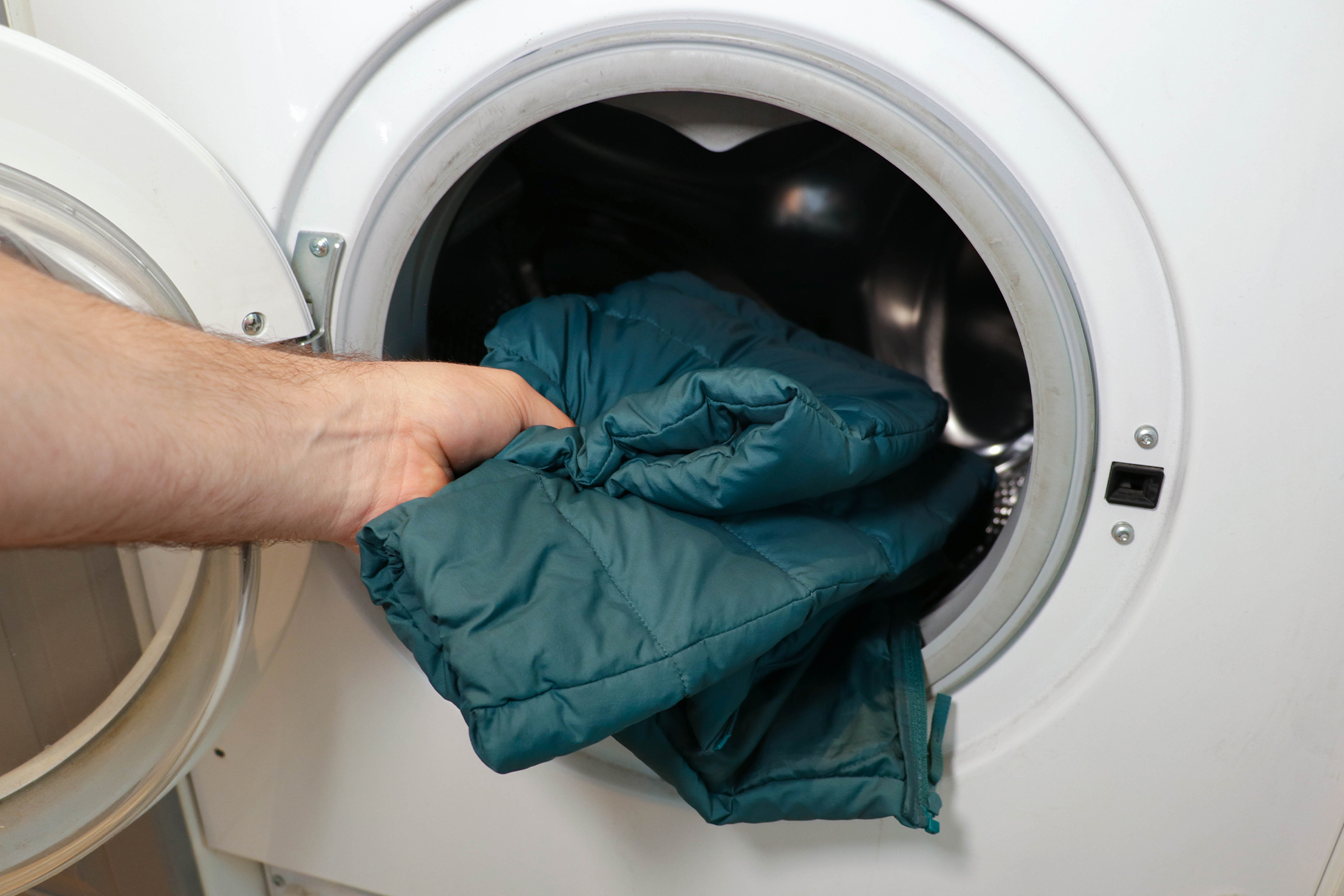 Putting Jacket into Washer