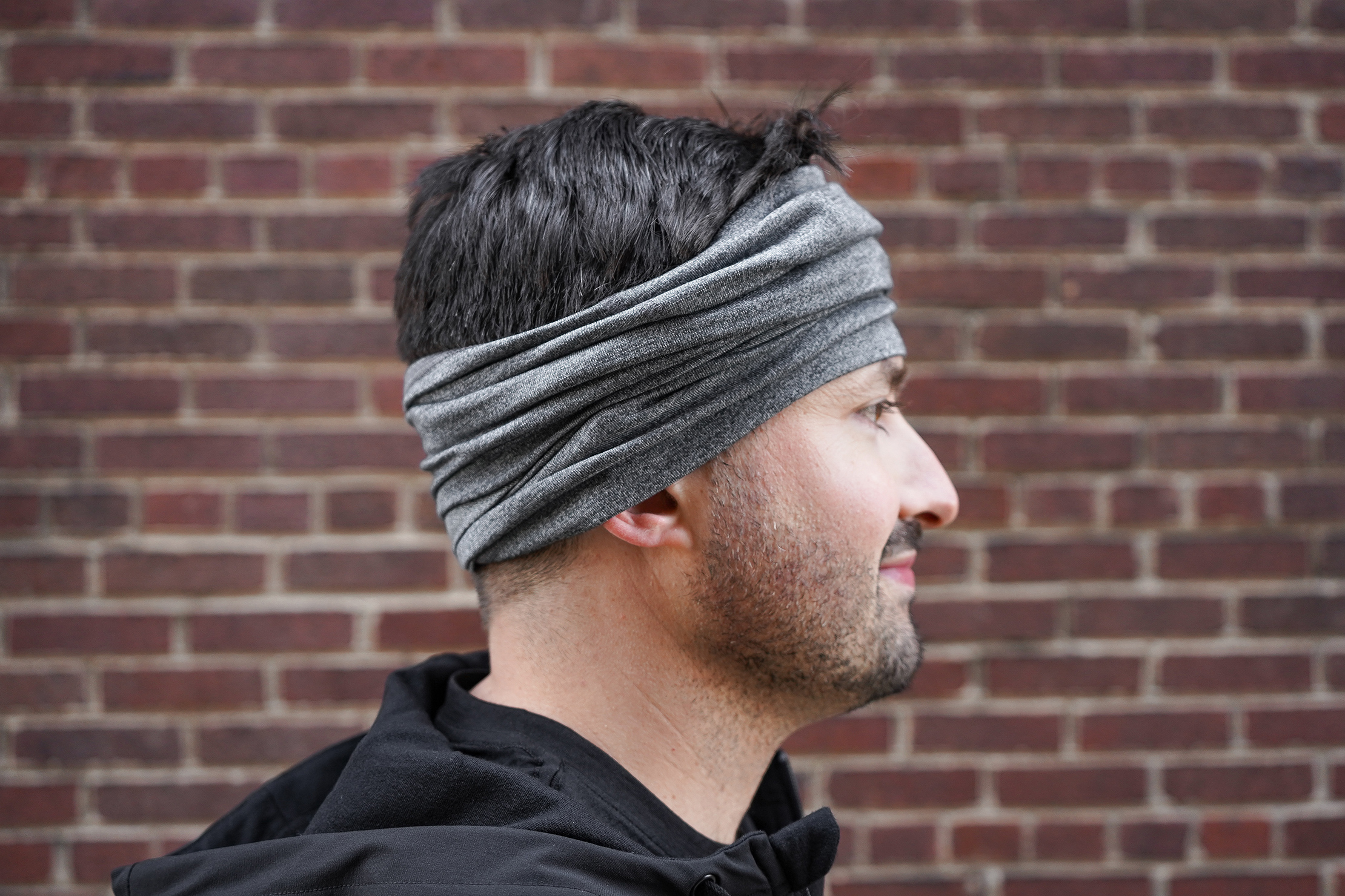 Wool & Prince x Pack Hacker Travel Neck Tube Worn As A Headband