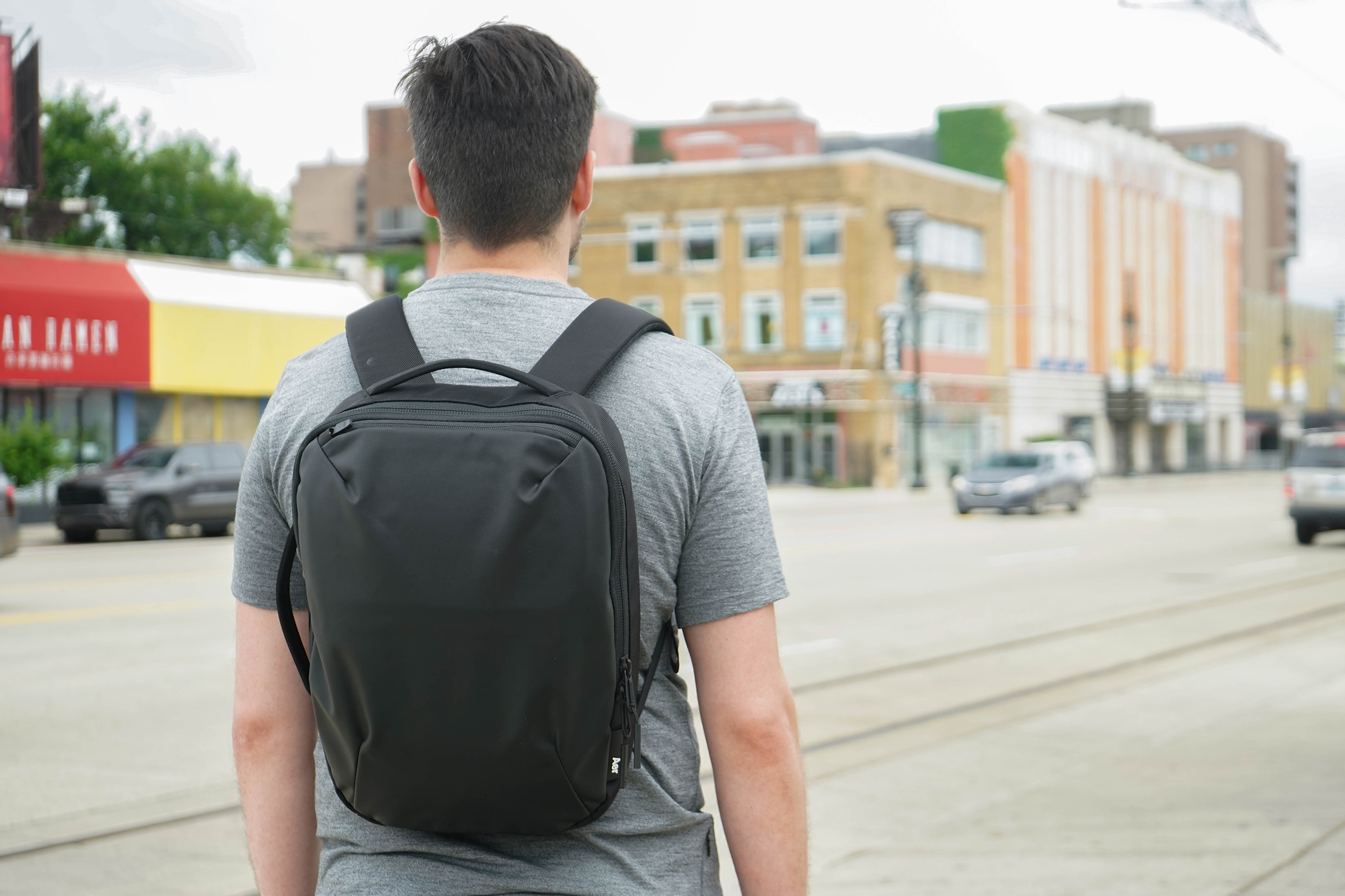 Slim pack store backpack