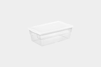 Sterilite 6qt Clear Storage Box White Lid