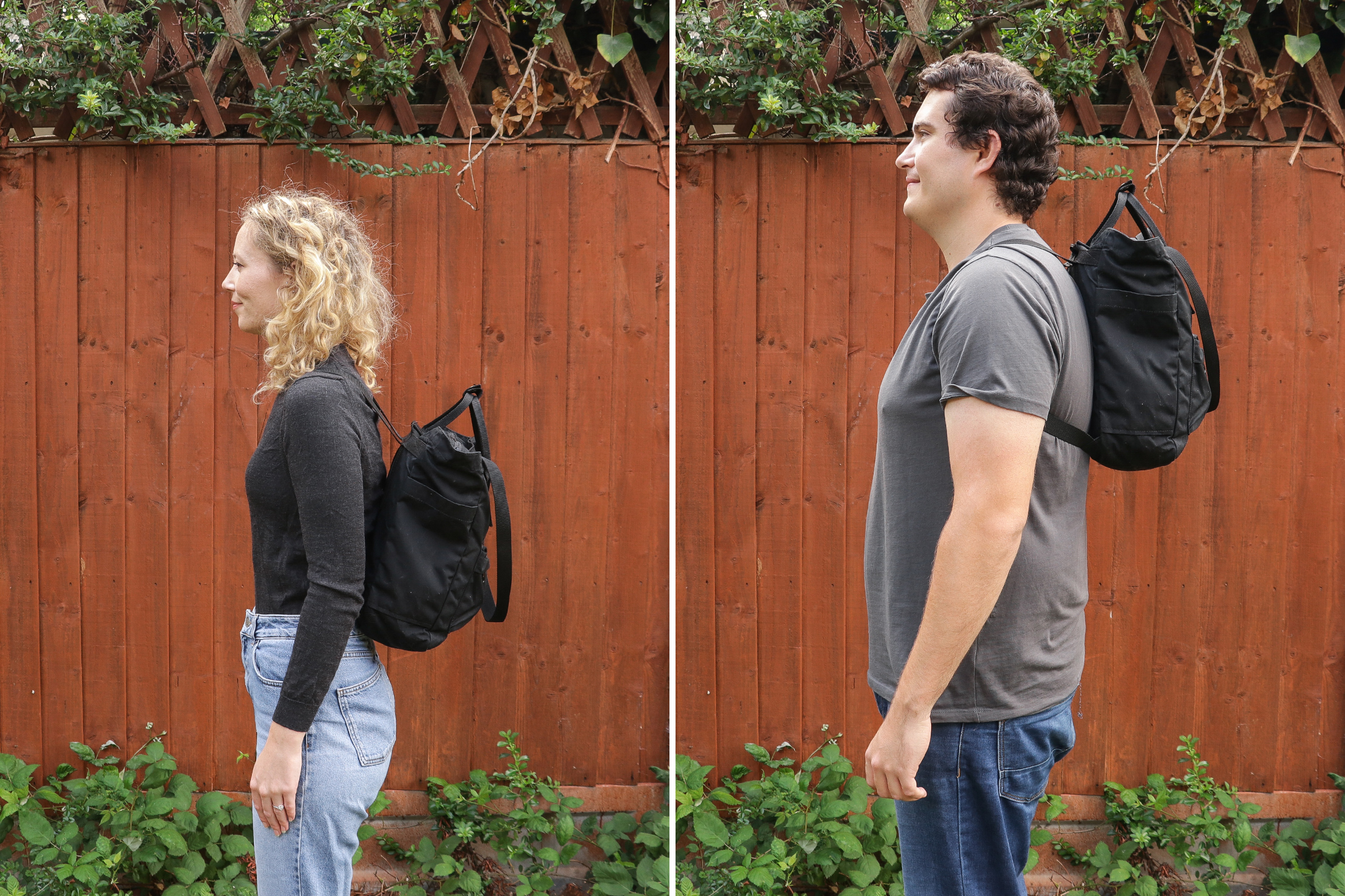 Left: Rebecca, Height: 5’7” (170 cm), Torso: 16 in (40 cm) | Right: Nathan, Height: 6’4” (193 cm), Torso: 19” (48 cm)