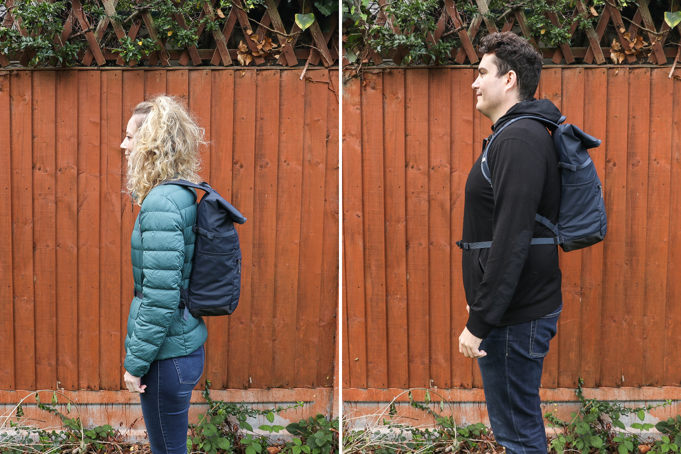 Left: Rebecca, Height: 5’7” (170 cm), Torso: 16” (41 cm) | Right: Nathan, Height: 6’4” (193 cm), Torso: 19” (48 cm)