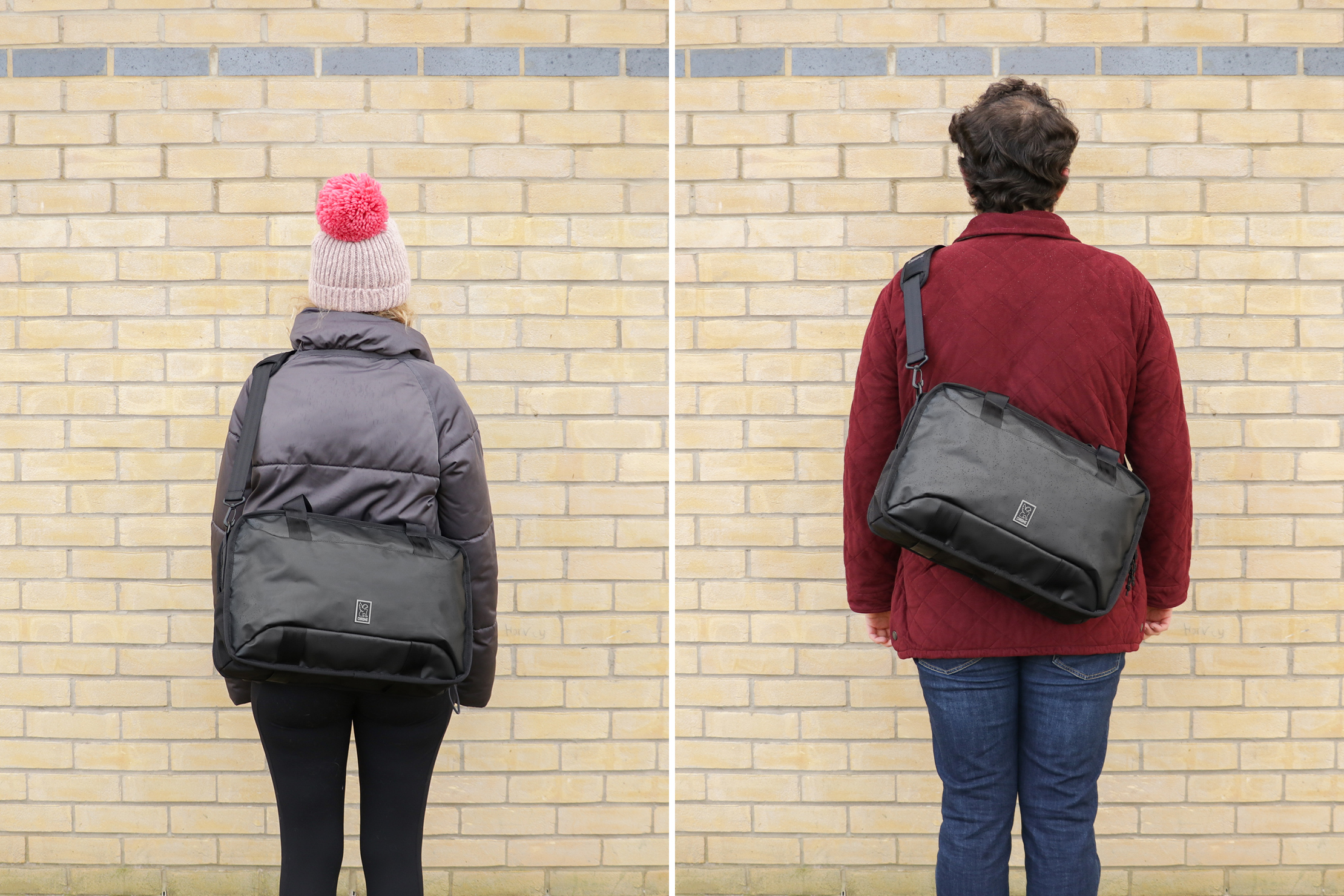 Left: Rebecca Coates, Height, 5’7” (170 cm), Torso: 16” (41 cm) | Right: Nathan Coverdale, Height, 6’4” (193 cm), Torso: 19” (48 cm)