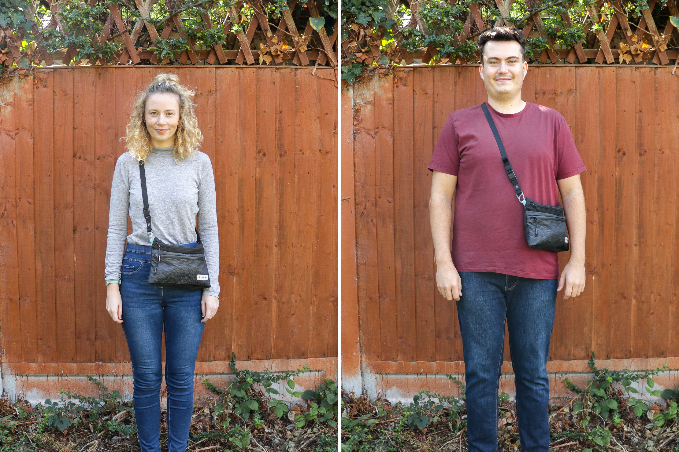 Left: Rebecca, Height: 5’7” (170 cm), Torso: 16” (41 cm) | Right: Nathan, Height: 6’4” (193 cm), Torso: 19” (48 cm)