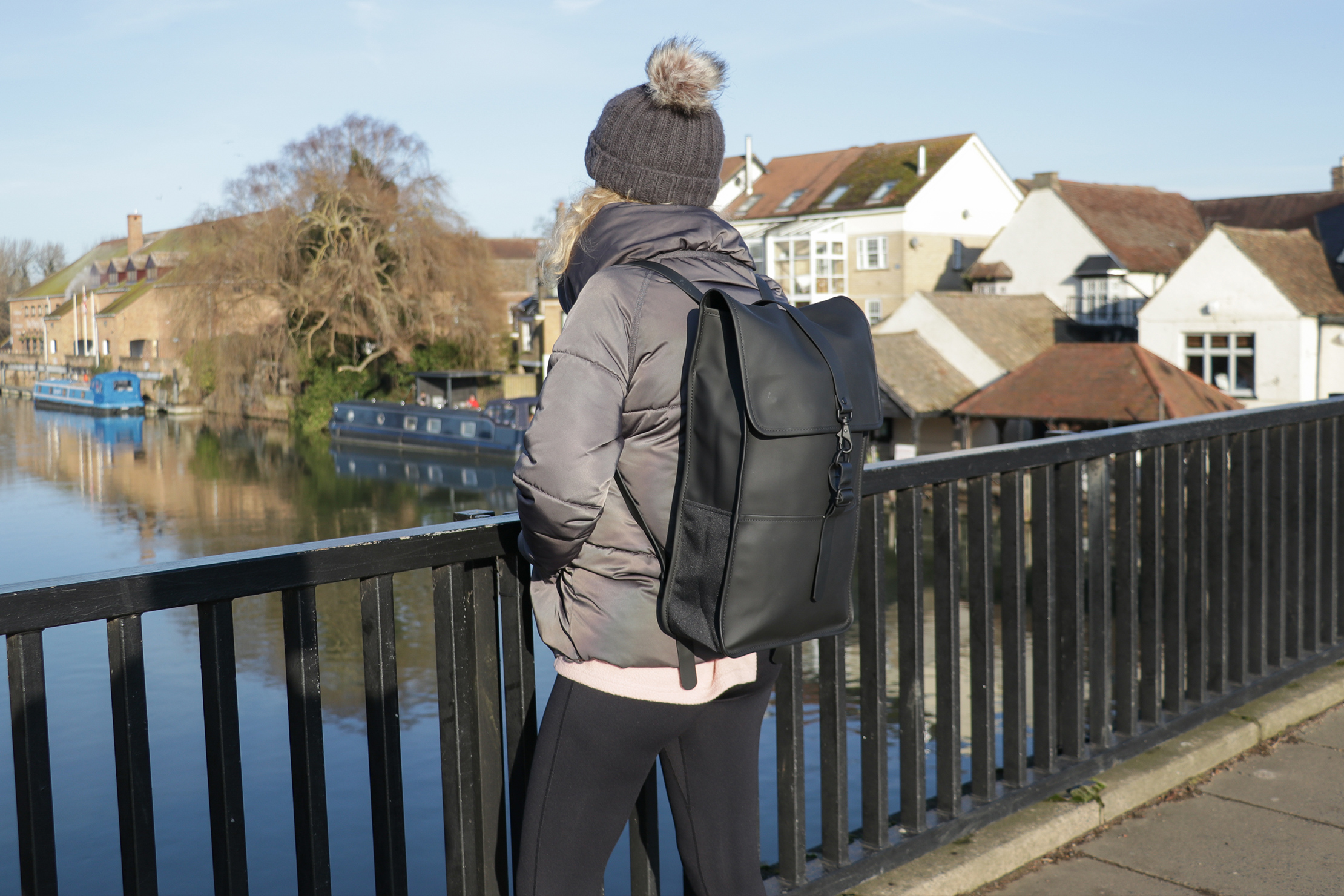 Rains Rolltop Matte Shell Rucksack