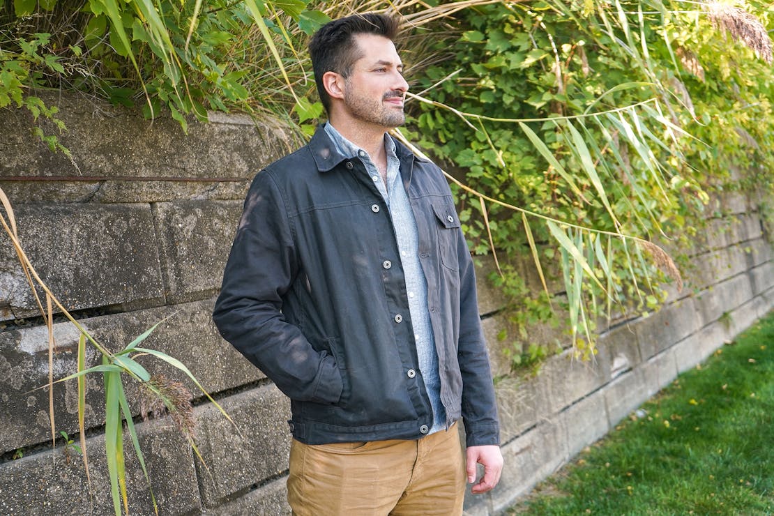 Flint and Tinder Flannel-lined Waxed Trucker Jacket