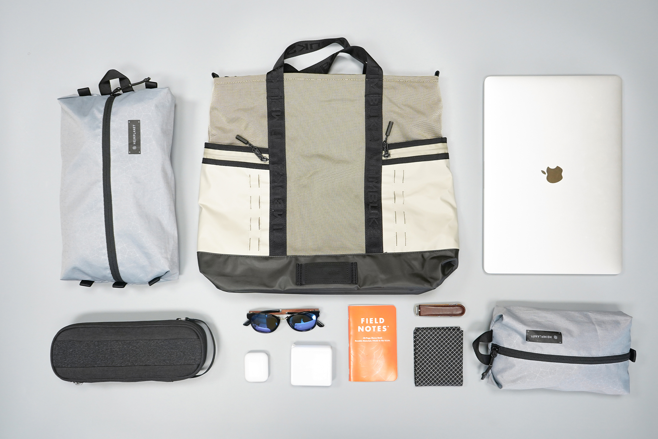 Timbuk2 Tech Tote | Fully-packed load laid out