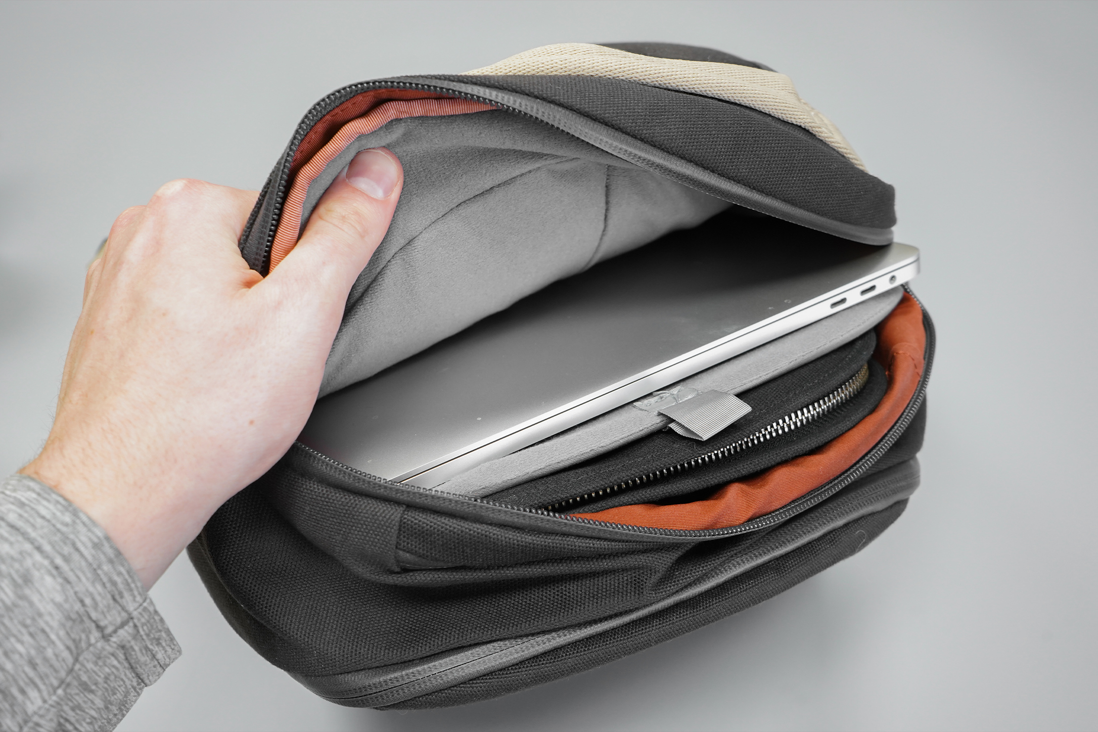 Bellroy Transit Workpack | The laptop compartment can hold your tech pouch too