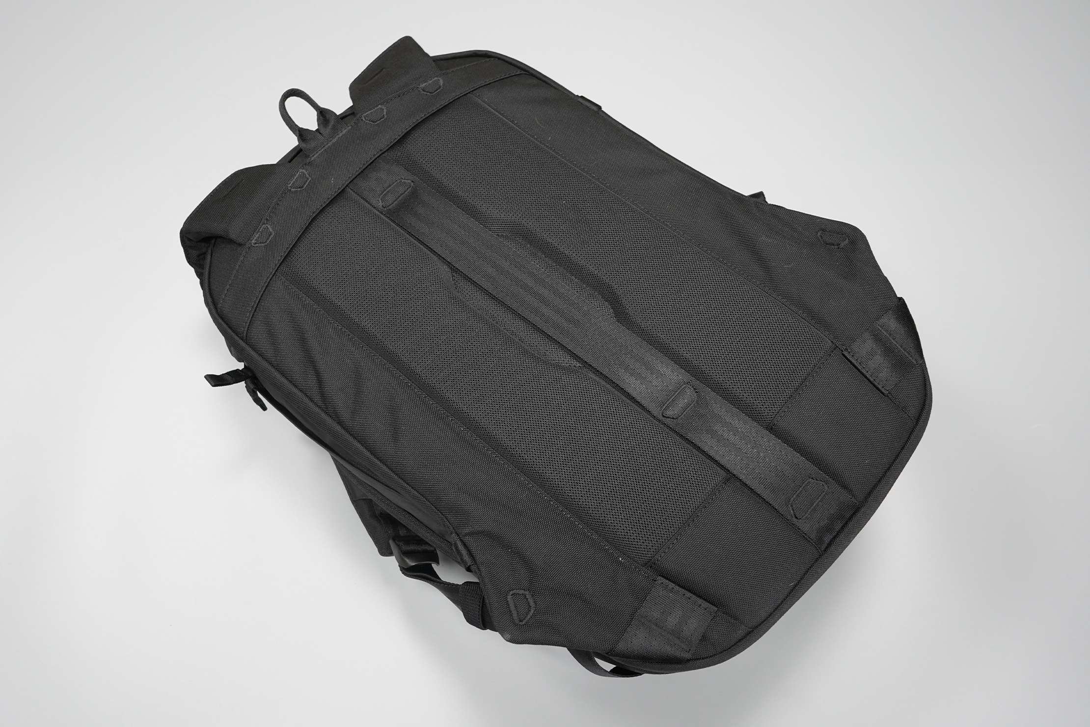 Able Carry Max Backpack | An air channel keeps things cool while housing a luggage pass-through