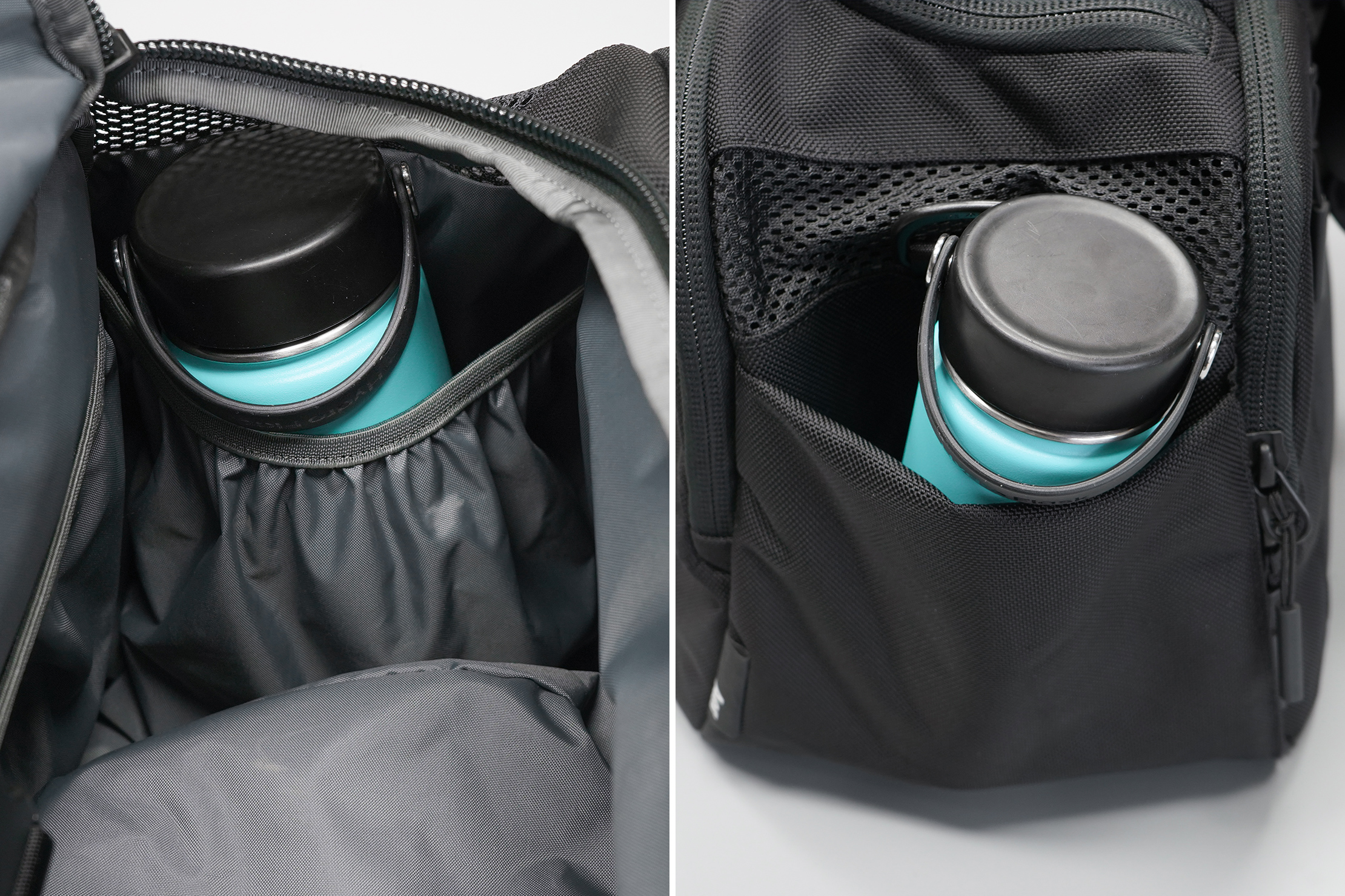 Gym bag water store bottle pocket