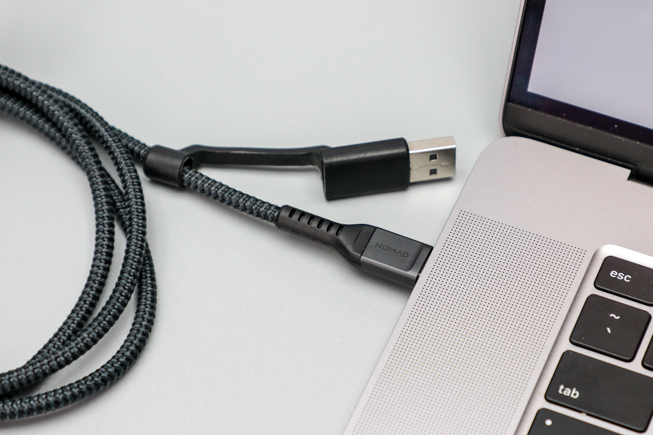 Nomad Goods Universal USB-C Cable with laptop