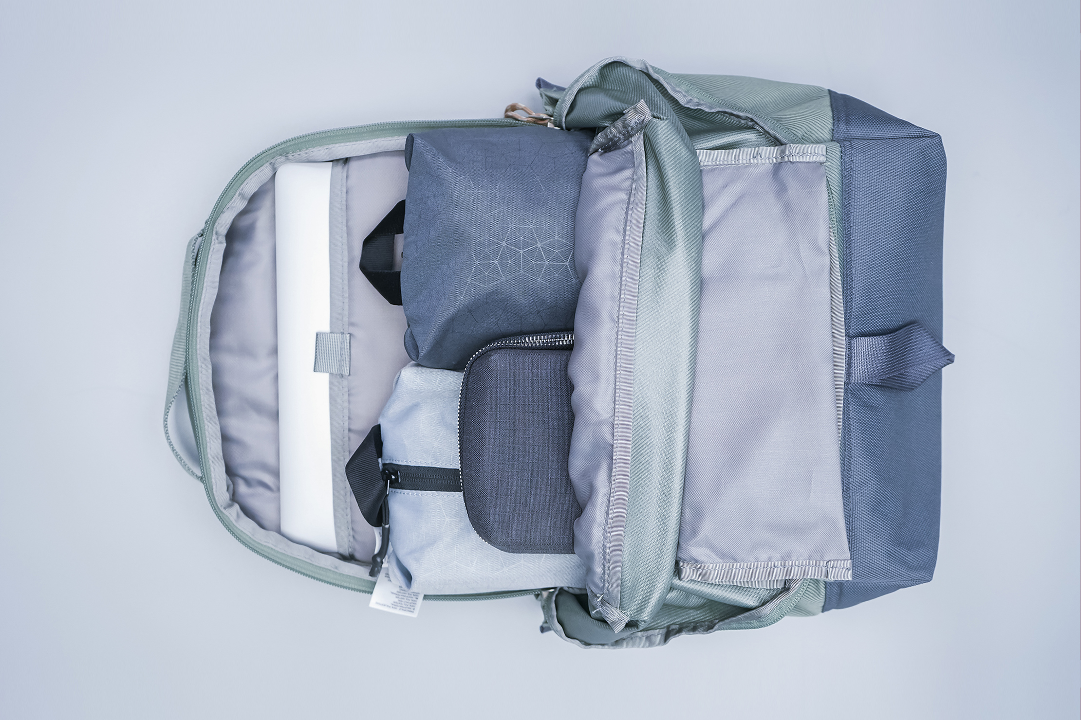 The North Face Daypack main compartment packed